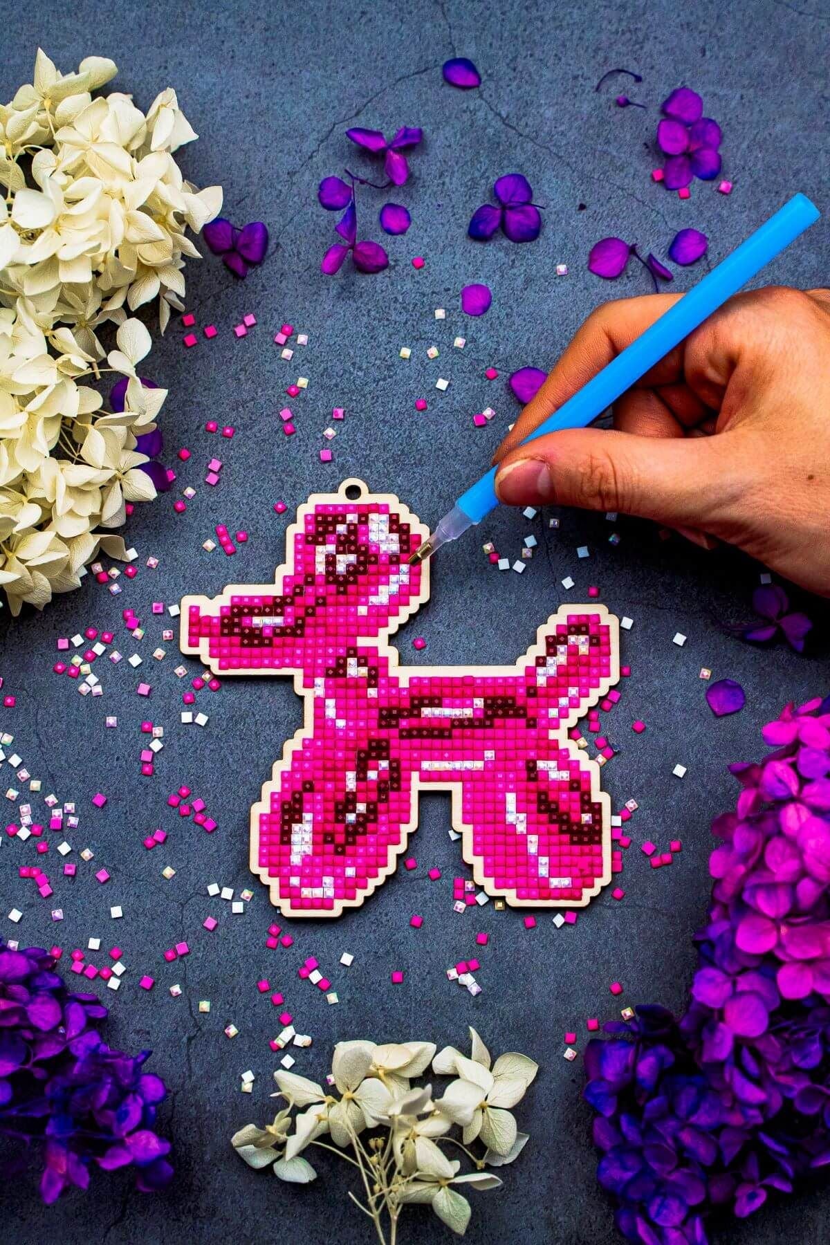 5D Diamond Painting 12.5x12.5 cm | Pendant The dog Sharik | Wooden Base (U01e) – Diamond painting | Varvikas.Shop