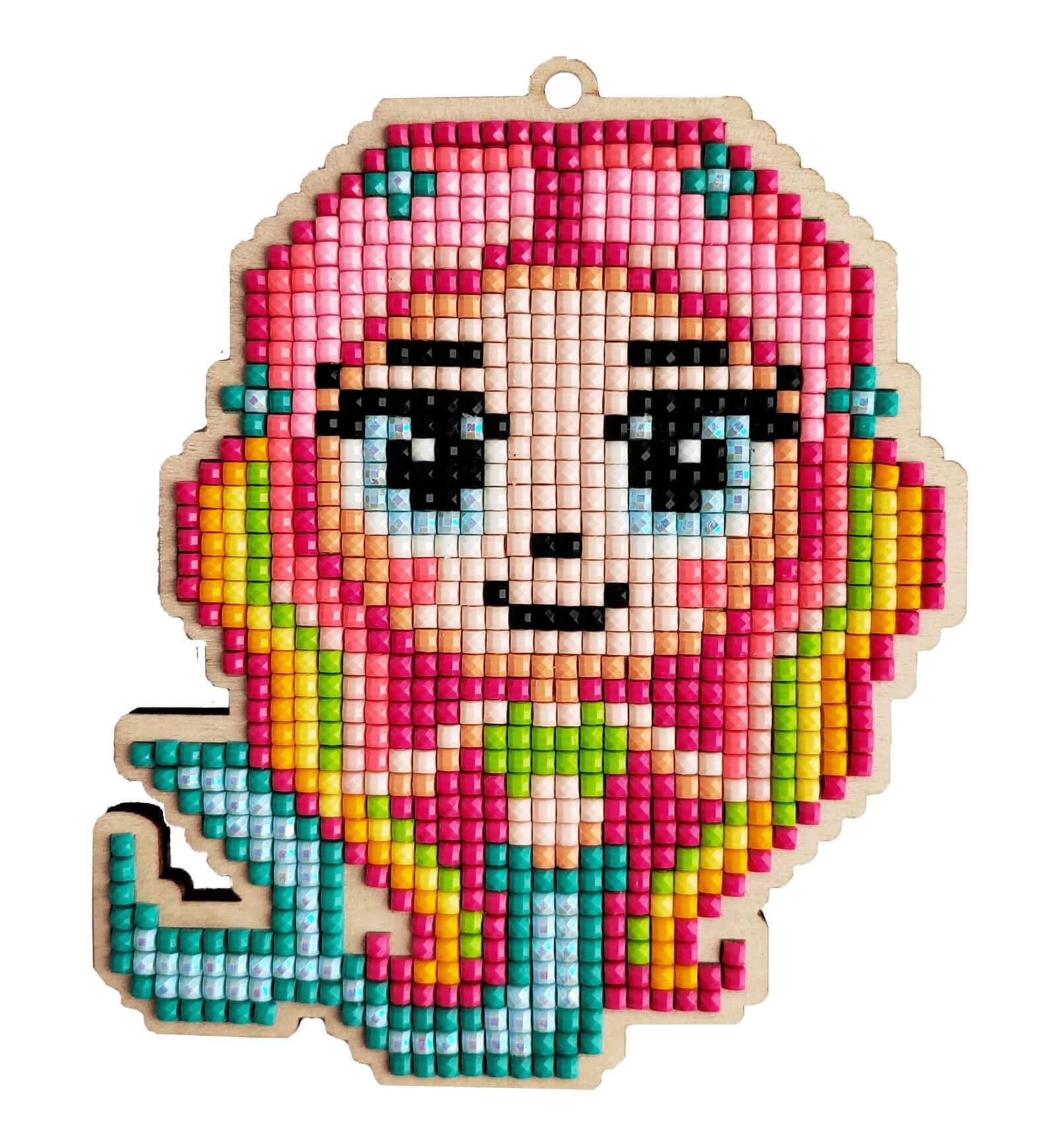 5D Diamond Painting 12.5x12.5 cm | Pendant The Litlle Mermaid | Wooden Base (U23e) – Diamond painting | Varvikas.Shop