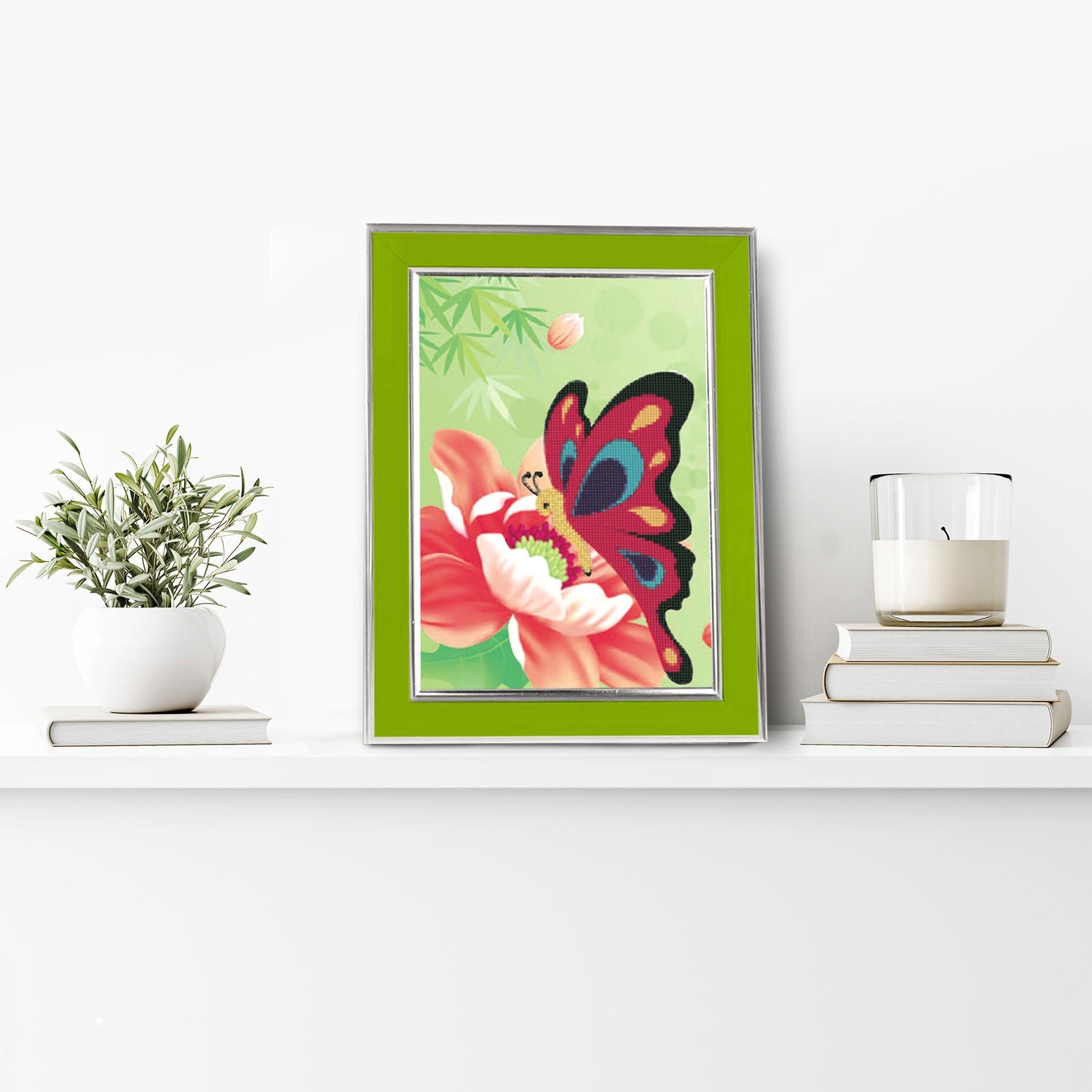 5D Diamond Painting 17х22 cm | Butterfly on a Flower (X185e) – Diamond painting | Varvikas.Shop