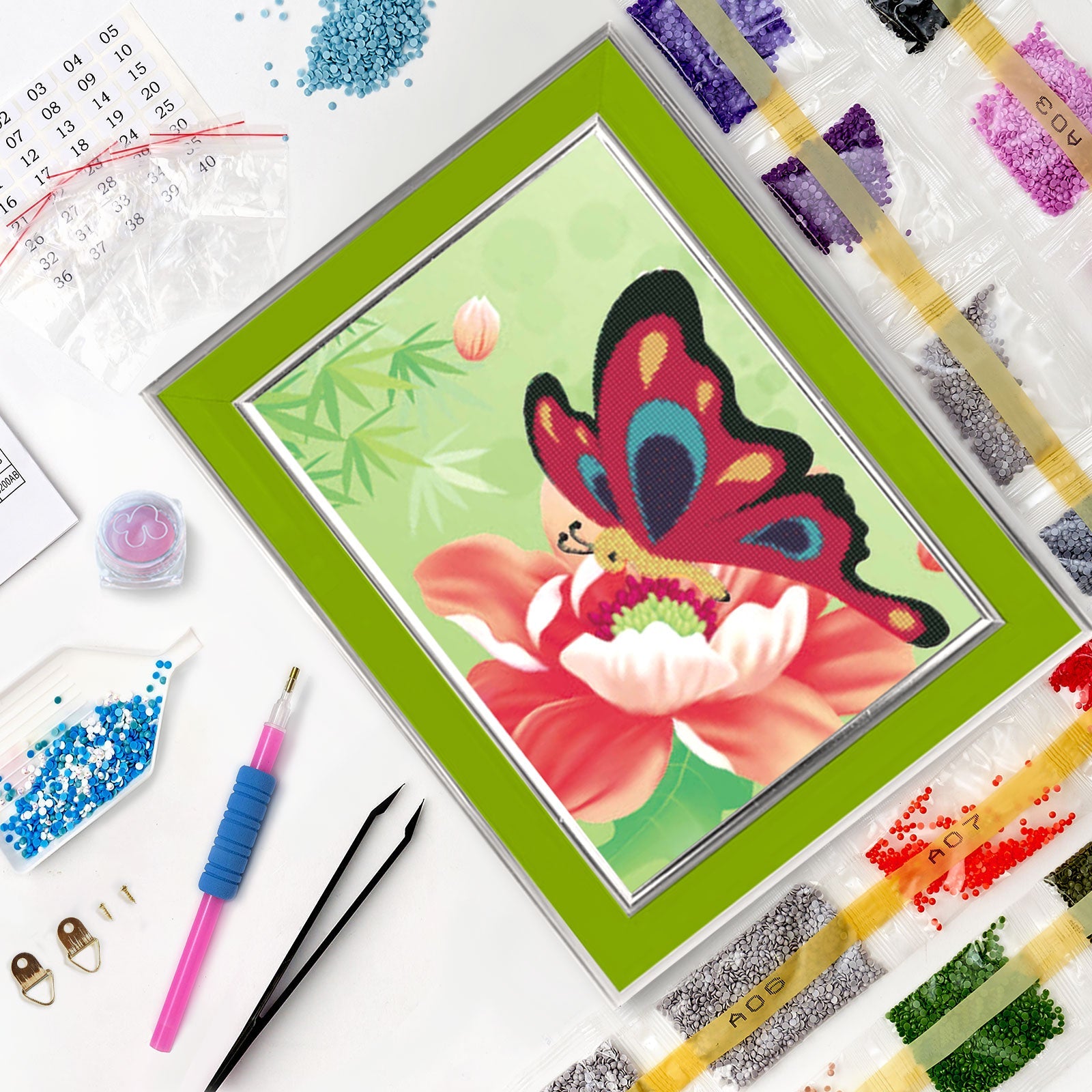 5D Diamond Painting 17х22 cm | Butterfly on a Flower (X185e) – Diamond painting | Varvikas.Shop