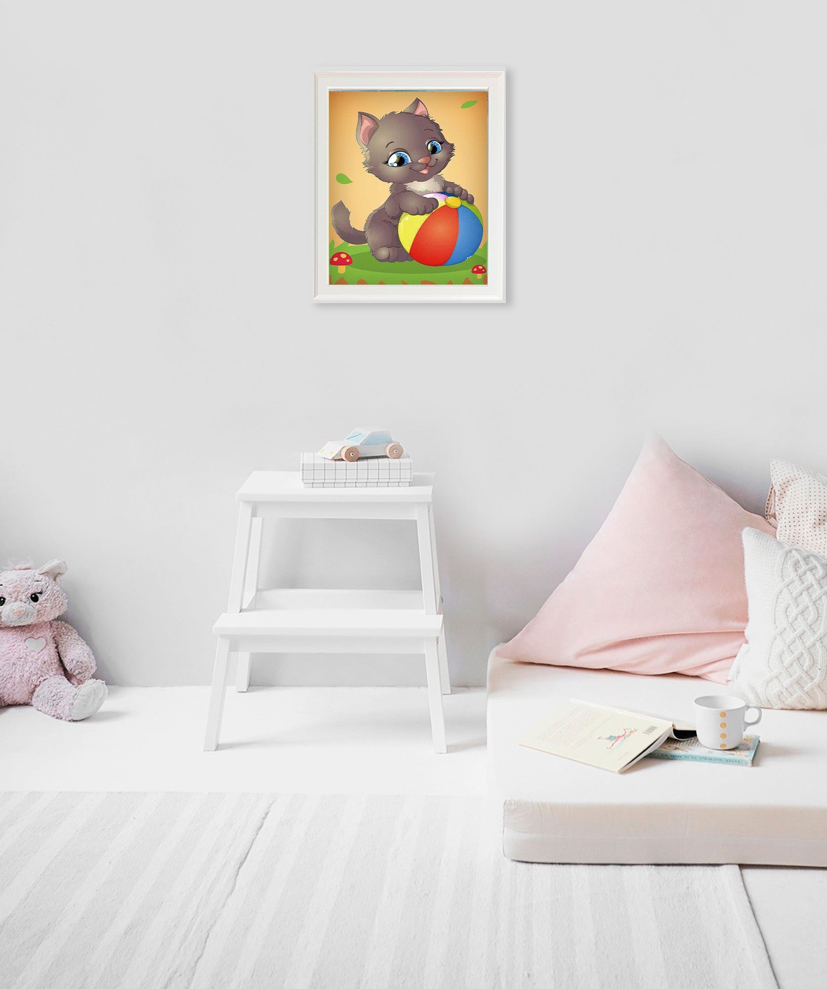 5D Diamond Painting 17х22 cm | Kitten with a Ball (X007e) – Diamond painting | Varvikas.Shop
