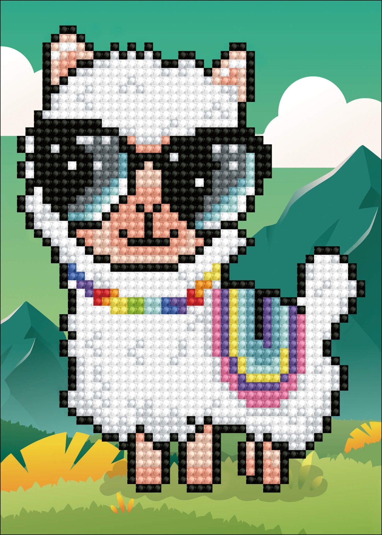 5D Diamond Painting 17х22 cm | Llama on the walk (X202e) – Diamond painting | Varvikas.Shop