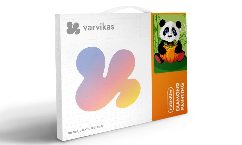 5D Diamond Painting 17х22 cm | Panda with Pumpkin (X008e) – Diamond painting | Varvikas.Shop