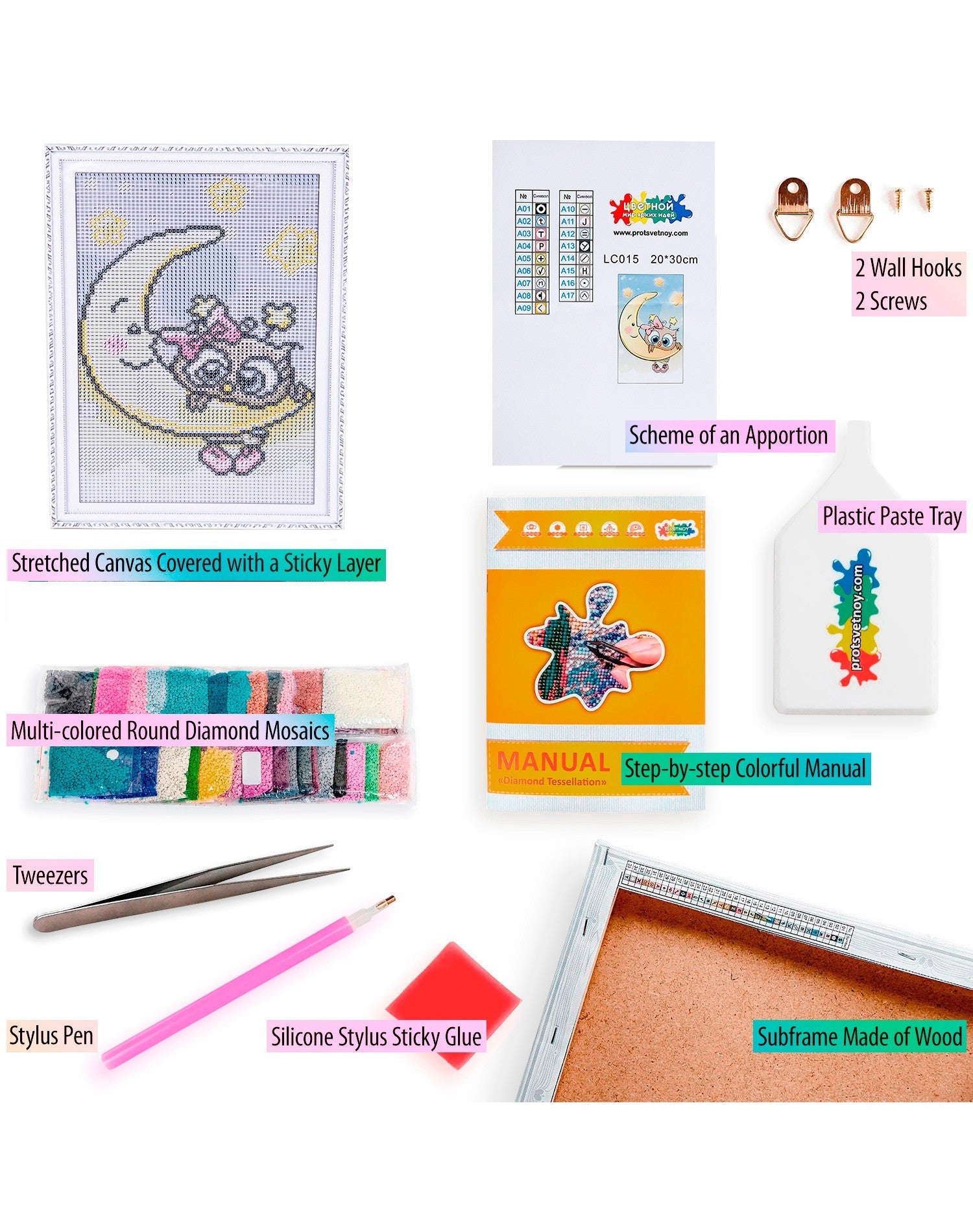 5D Diamond Painting 20x30 cm | Baby on the moon (LC015e) – Diamond painting | Varvikas.Shop