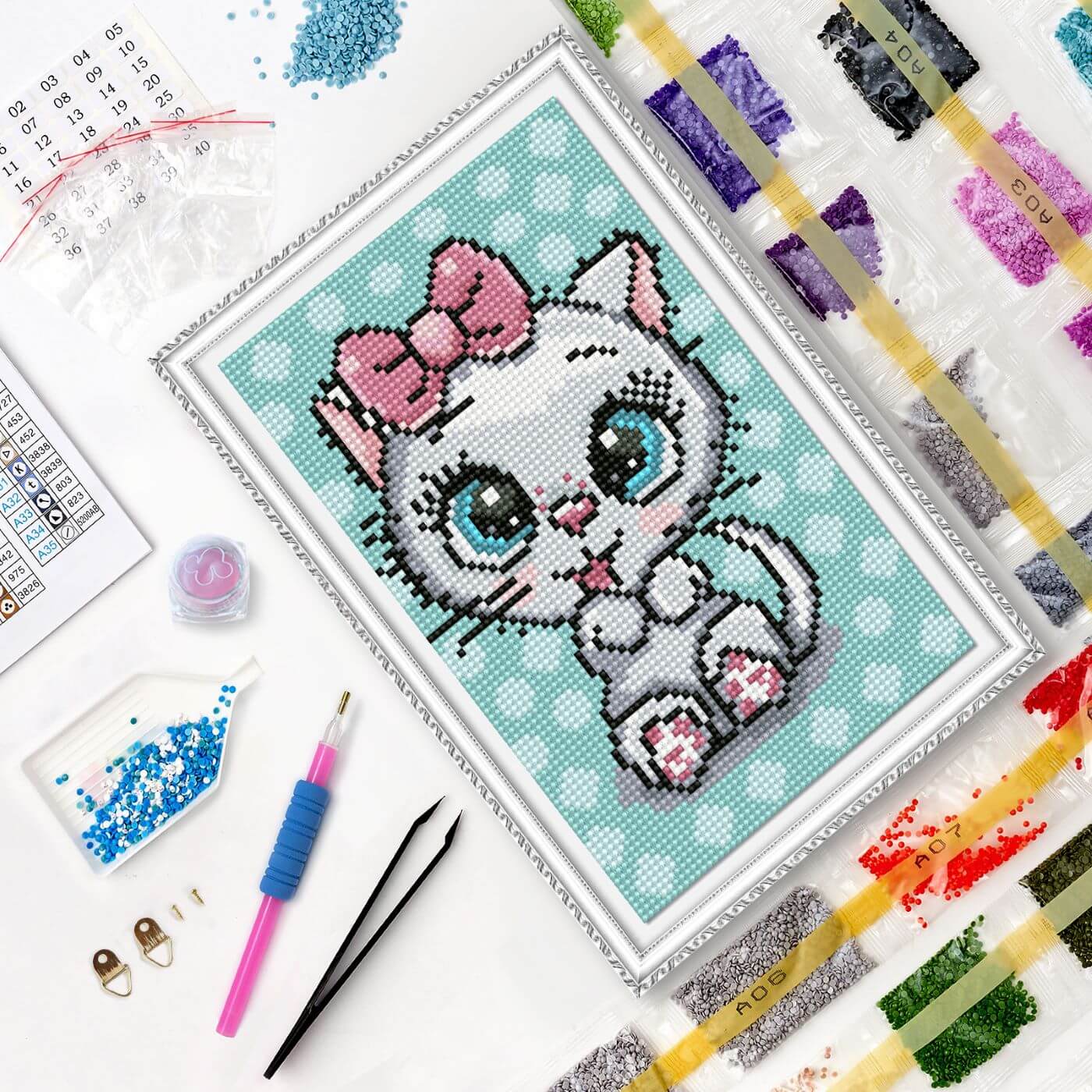 5D Diamond Painting 20x30 cm | Cute Kitten (LC040e) – Diamond painting | Varvikas.Shop