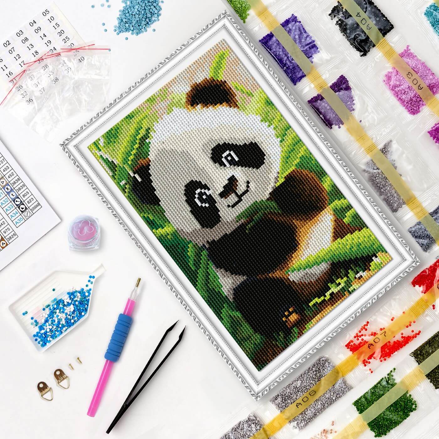 5D Diamond Painting 20x30 cm | Cute panda (LC060e) – Diamond painting | Varvikas.Shop