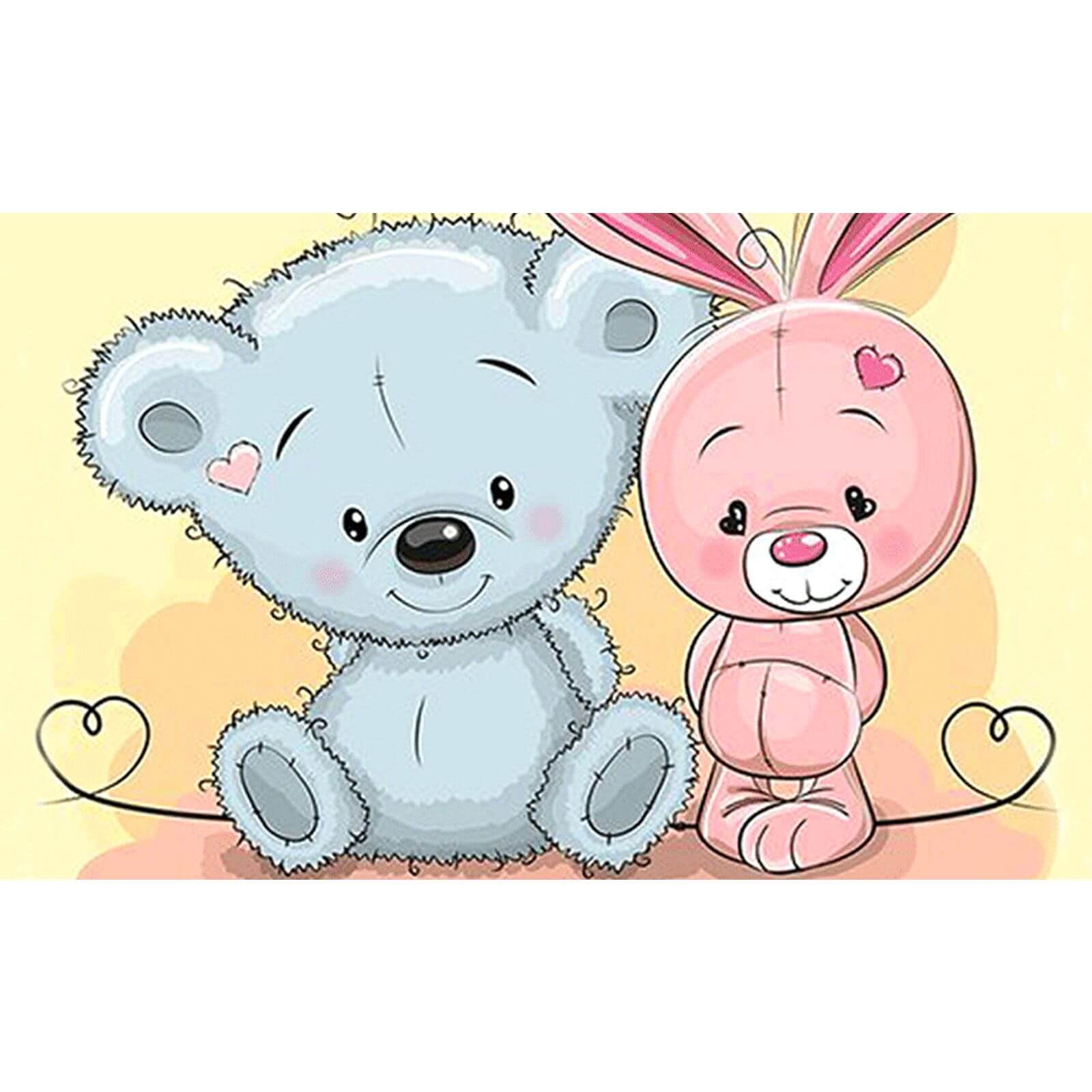 5D Diamond Painting 20x30 cm | Little Bear and Little Bunny (LC006e) – Diamond painting | Varvikas.Shop