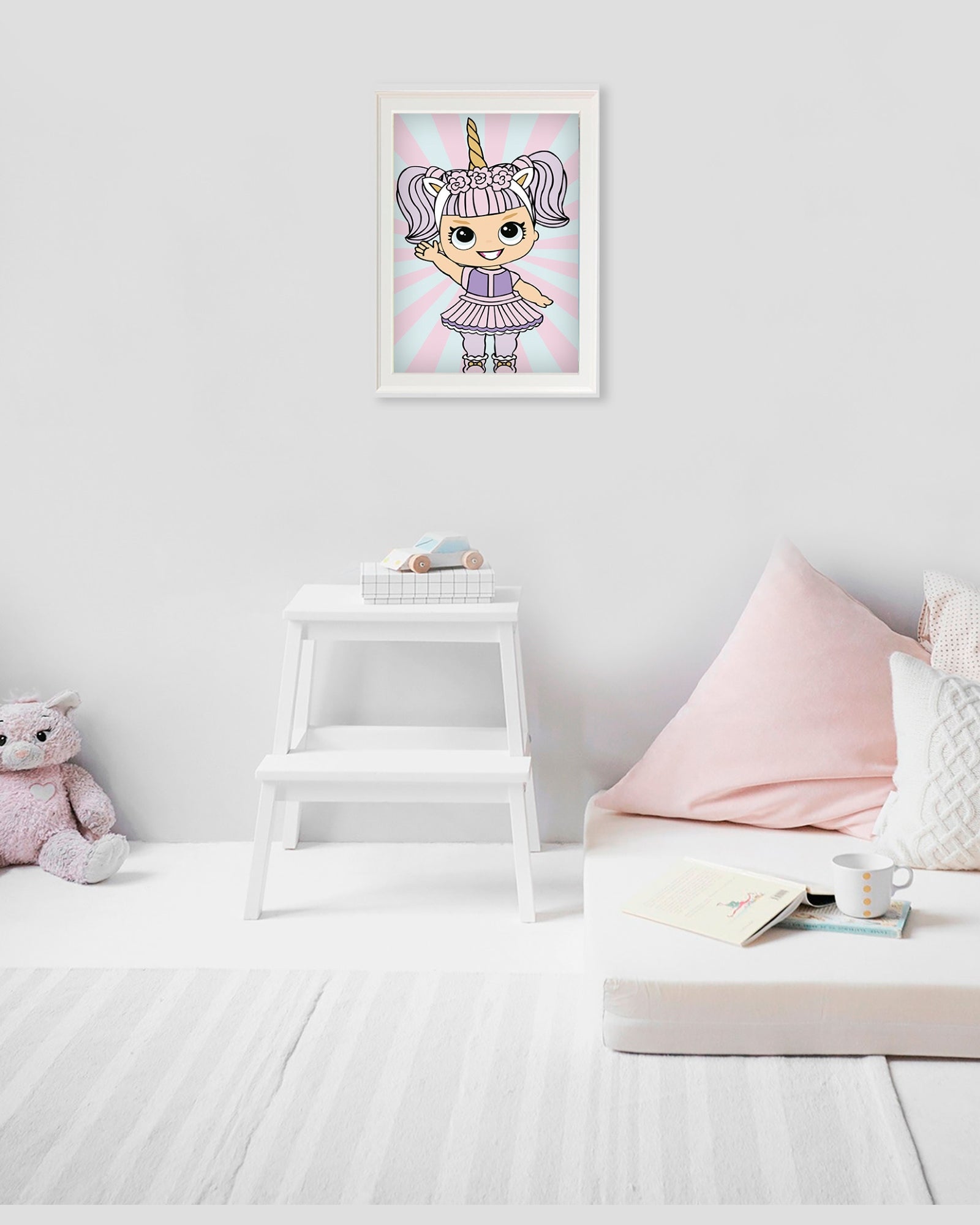 5D Diamond Painting 20x30 cm | Little Girl in a Unicorn Dress (LC027e) – Diamond painting | Varvikas.Shop
