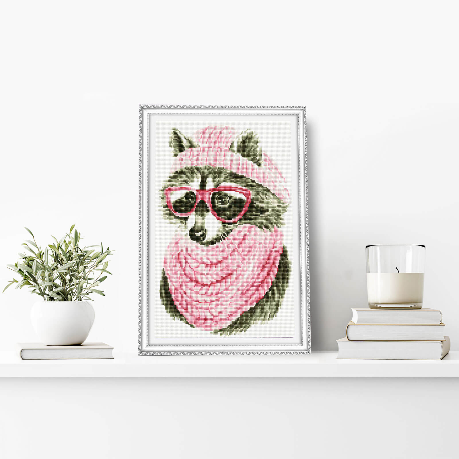 5D Diamond Painting 20x30 cm | Raccoon with glasses (LC009e) – Diamond painting | Varvikas.Shop