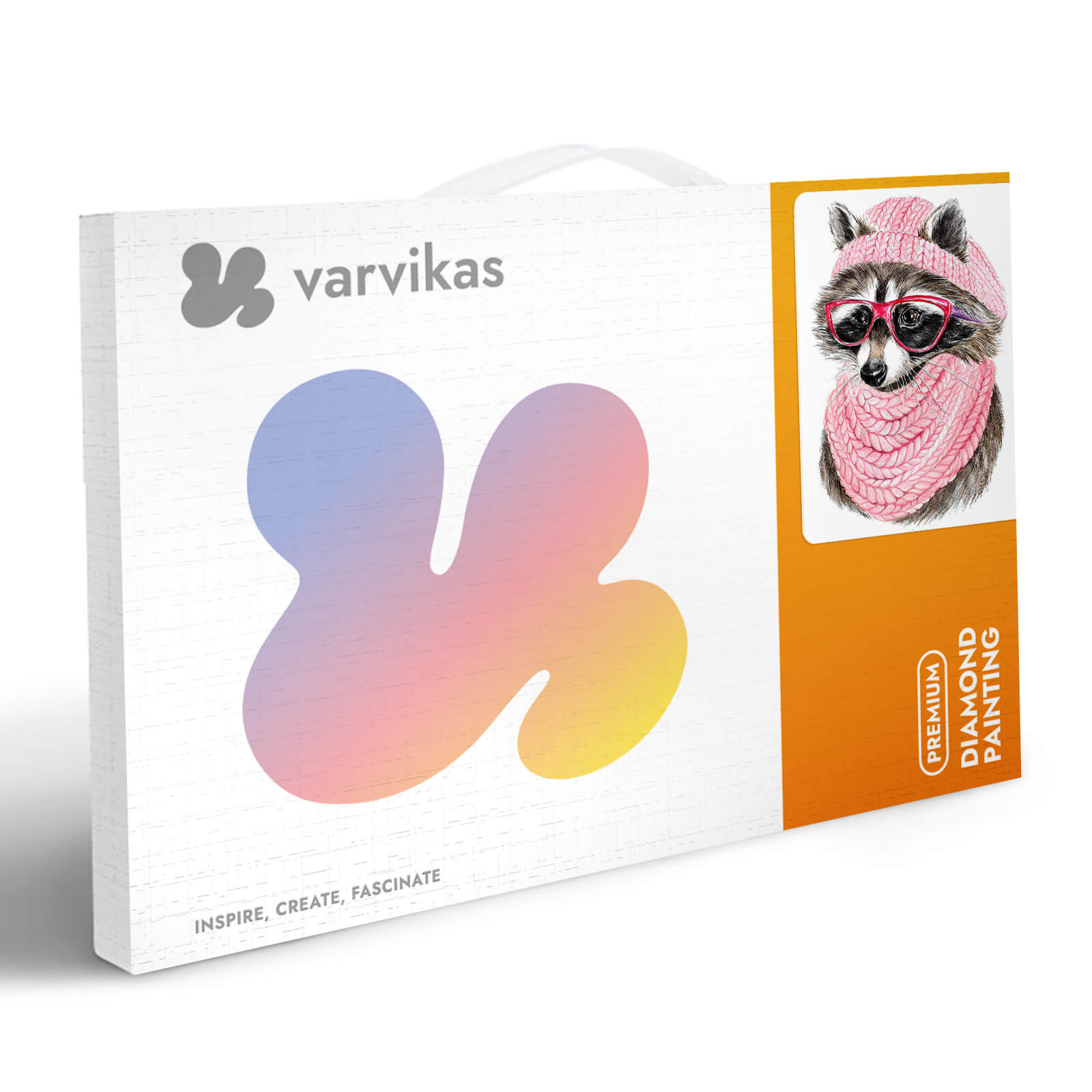 5D Diamond Painting 20x30 cm | Raccoon with glasses (LC009e) – Diamond painting | Varvikas.Shop