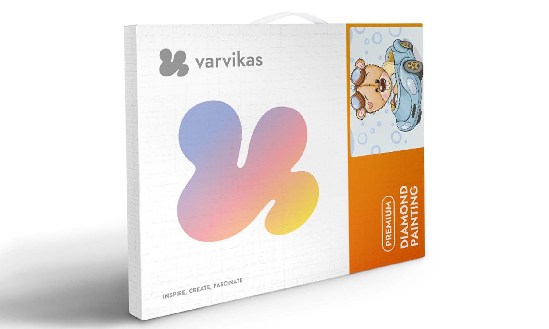 5D Diamond Painting 20x30 cm | Teddy Bear in a Car (LC029e) – Diamond painting | Varvikas.Shop