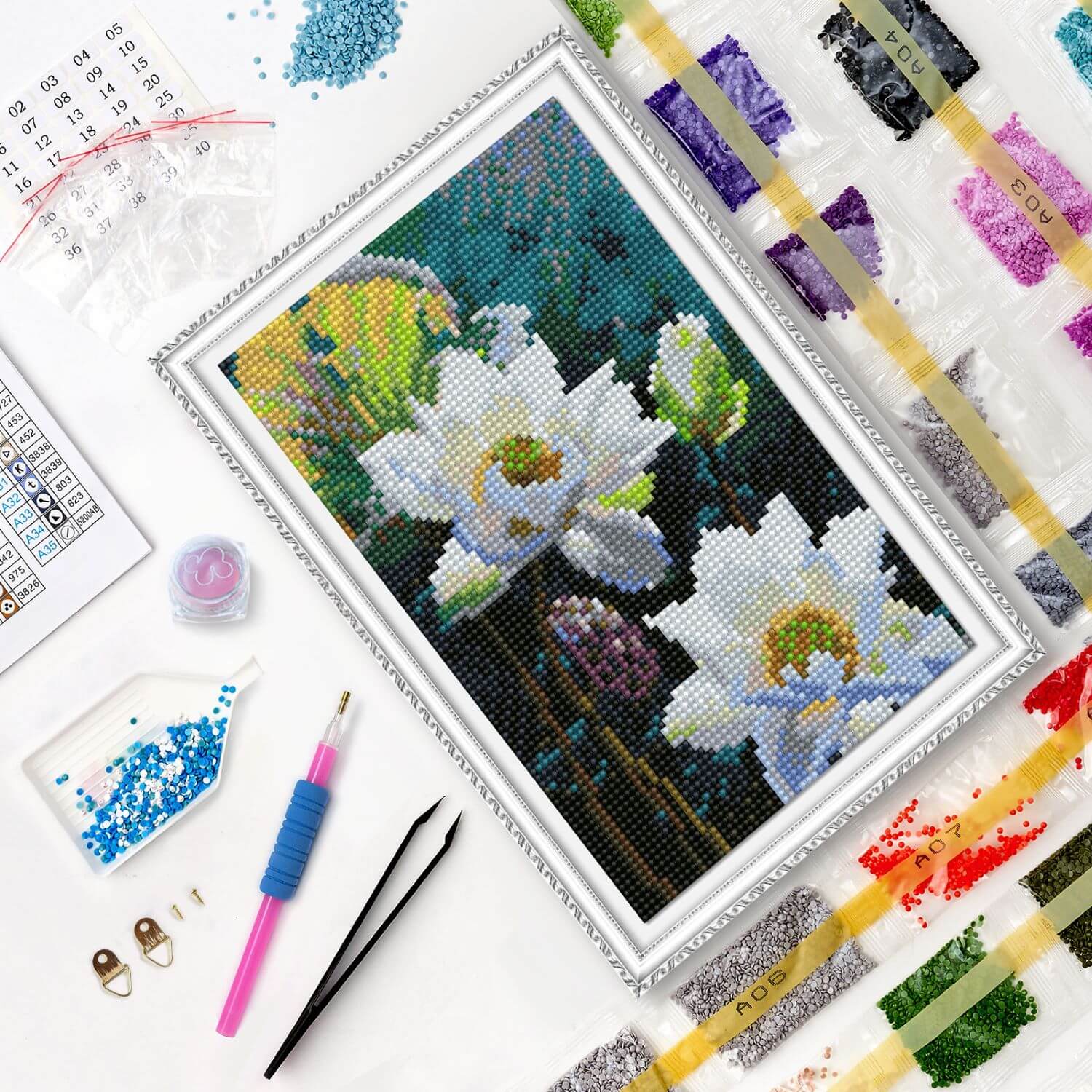 5D Diamond Painting 20x30 cm | The Tenderness of the Lotus (LC051e) – Diamond painting | Varvikas.Shop