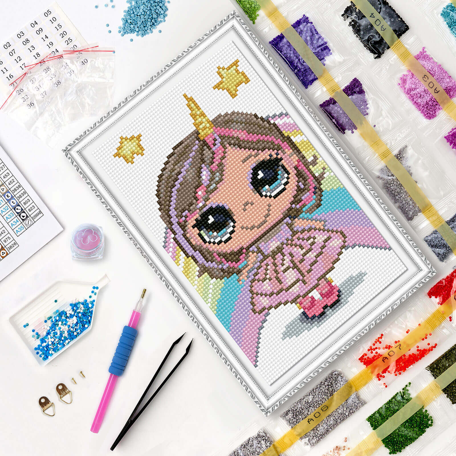 5D Diamond Painting 20x30 cm | Unicorn Girl (LC041e) – Diamond painting | Varvikas.Shop