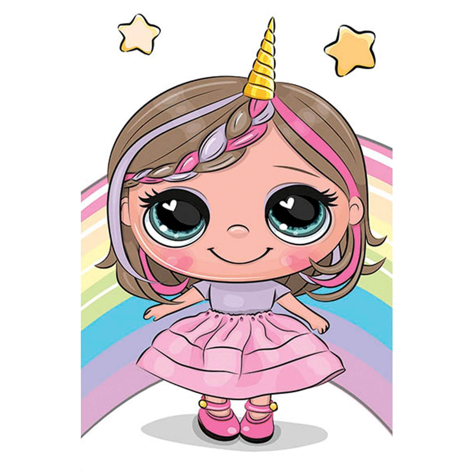 5D Diamond Painting 20x30 cm | Unicorn Girl (LC041e) – Diamond painting | Varvikas.Shop