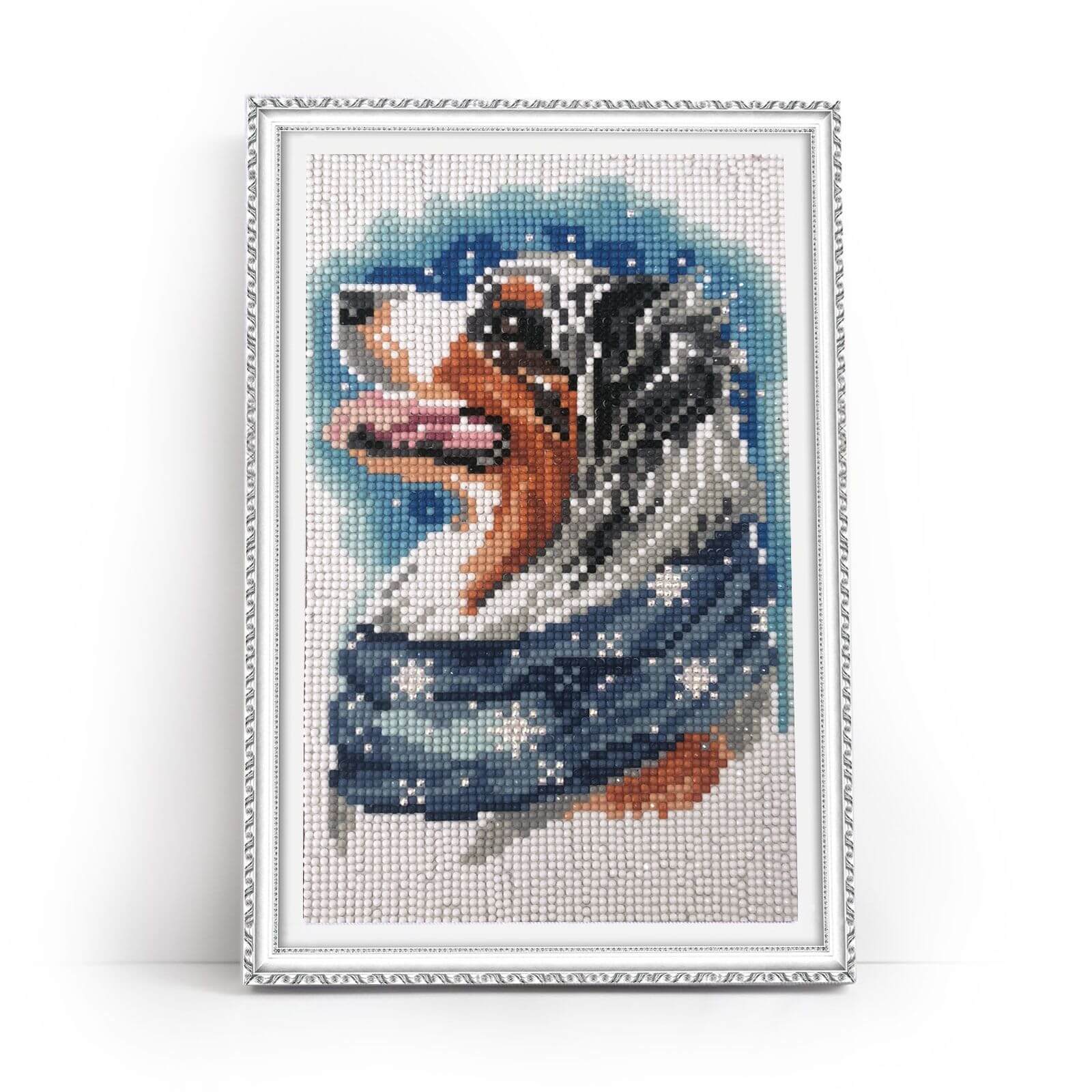 5D Diamond Painting 20x30 cm | Winter dog (LC014e) – Diamond painting | Varvikas.Shop