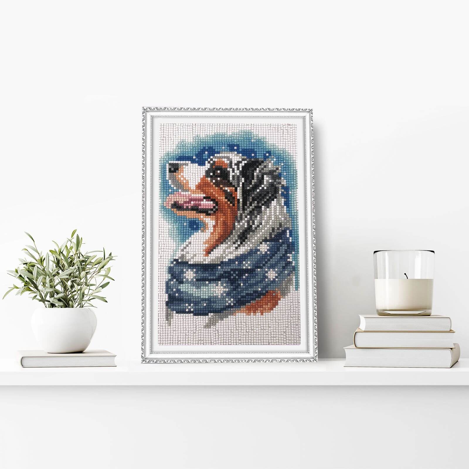 5D Diamond Painting 20x30 cm | Winter dog (LC014e) – Diamond painting | Varvikas.Shop