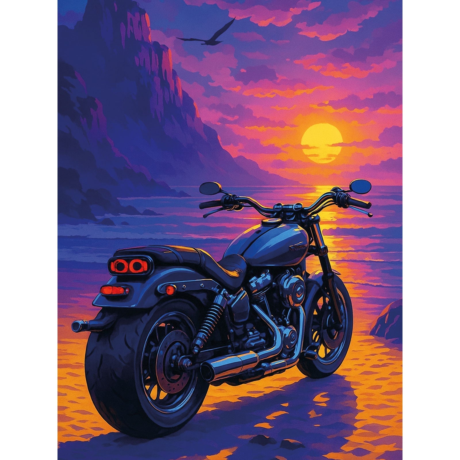 5D Diamond Painting 30×40 cm, Sunset Ride (LE173e) – Diamond painting | Varvikas.Shop