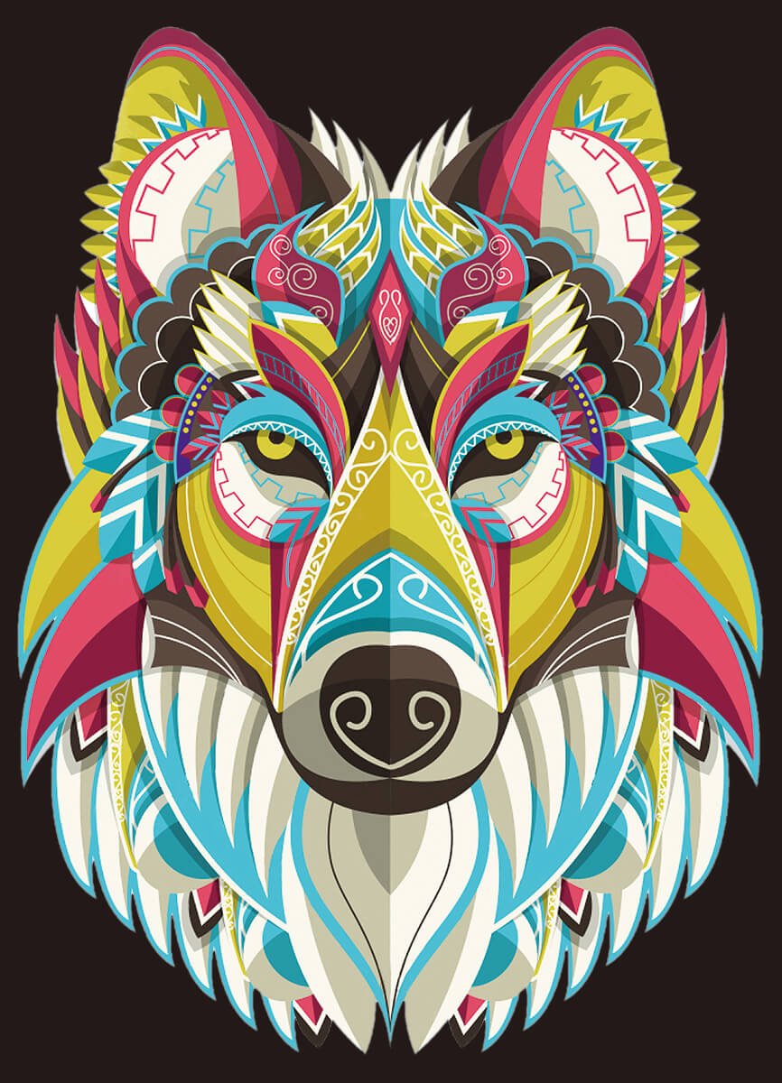 5D Diamond Painting 30x40 cm | Colorful Wolf (LE103e) – Diamond painting | Varvikas.Shop