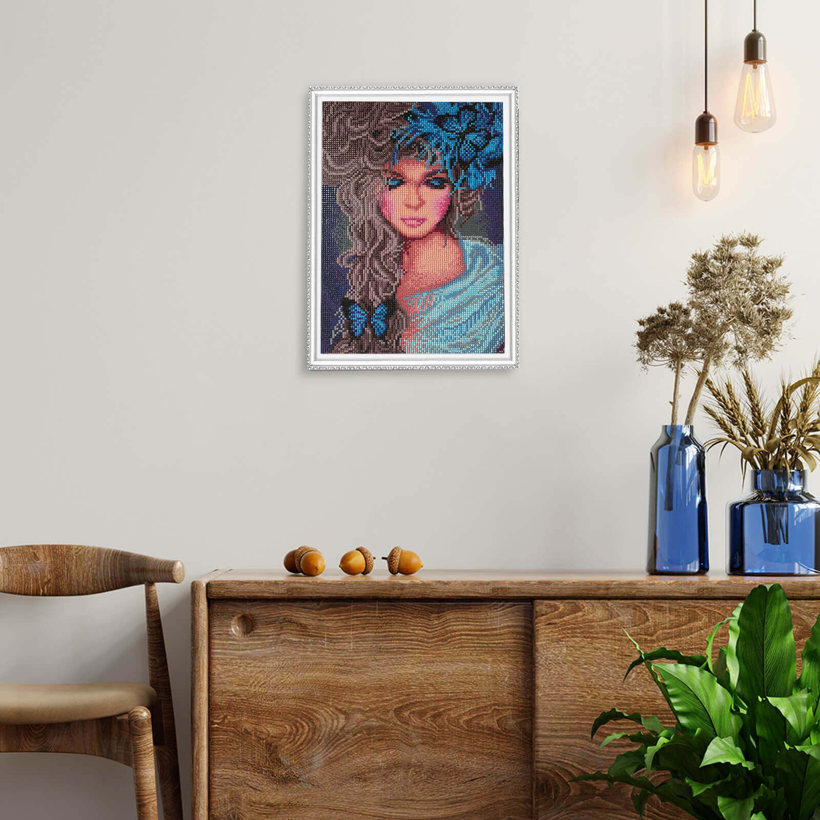 5D Diamond Painting 30x40 cm | Girl with Butterflies (LE109e) – Diamond painting | Varvikas.Shop