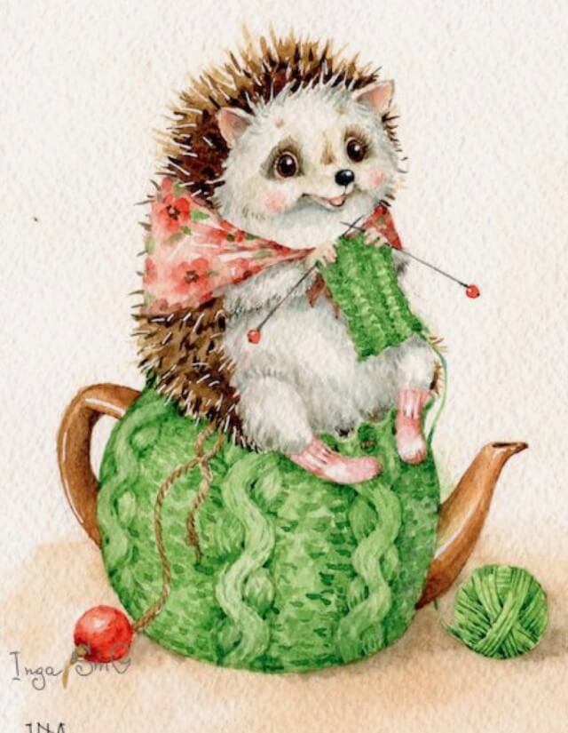 5D Diamond Painting 30x40 cm | Hedgehog is cozy (LE032e) – Diamond painting | Varvikas.Shop