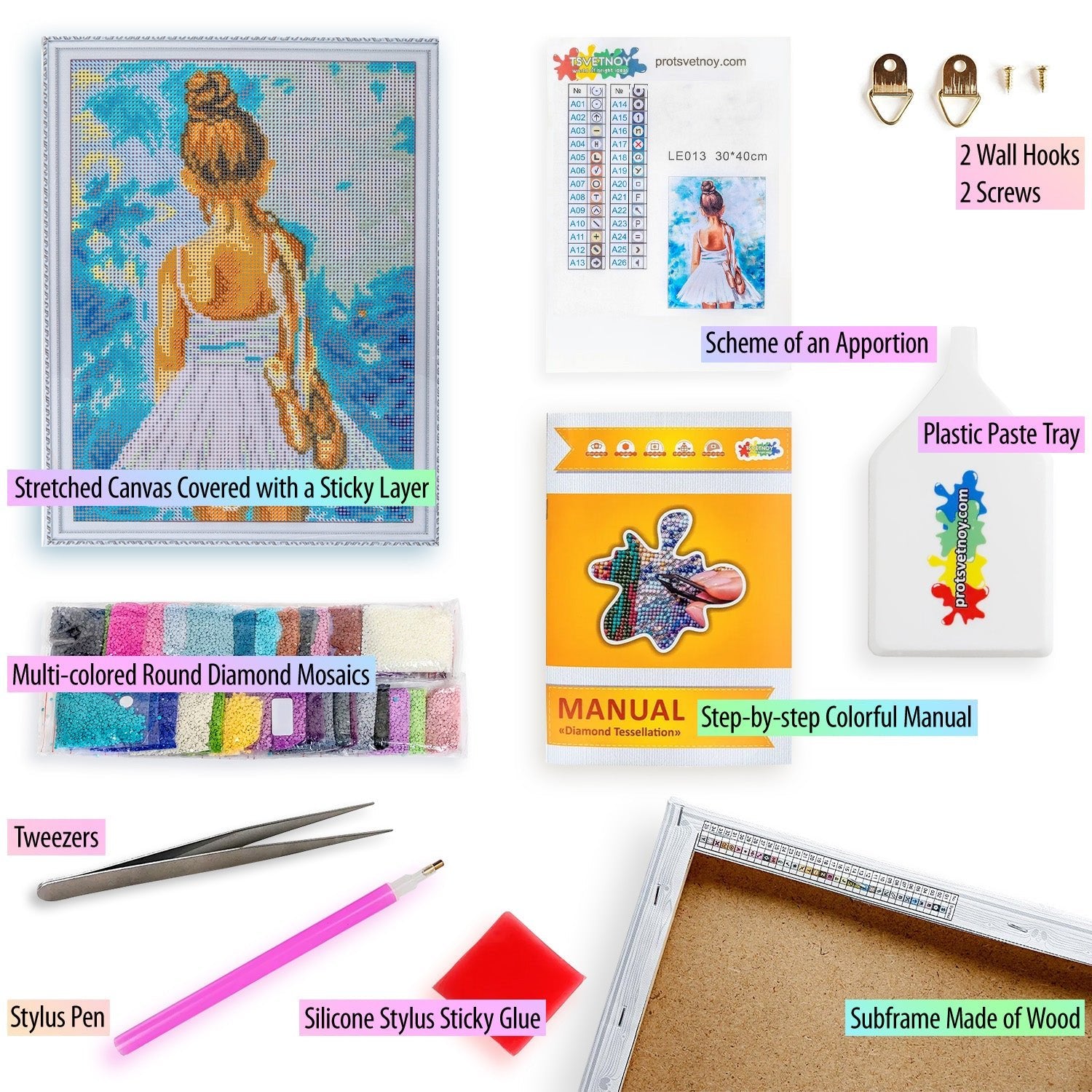 5D Diamond Painting 30x40 cm | Little ballerina (LE013e) – Diamond painting | Varvikas.Shop