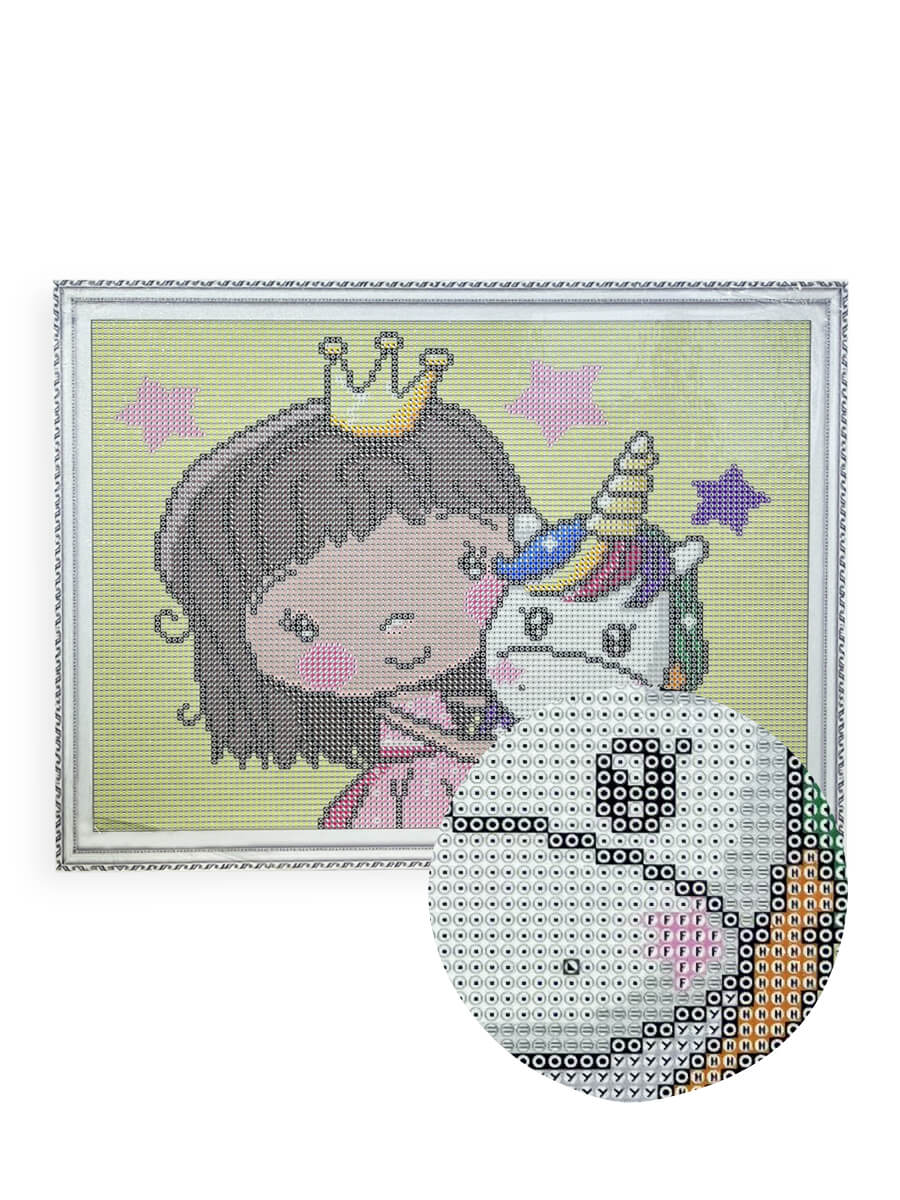 5D Diamond Painting 30x40 cm | Princess with a Small Unicorn (LE123e) – Diamond painting | Varvikas.Shop