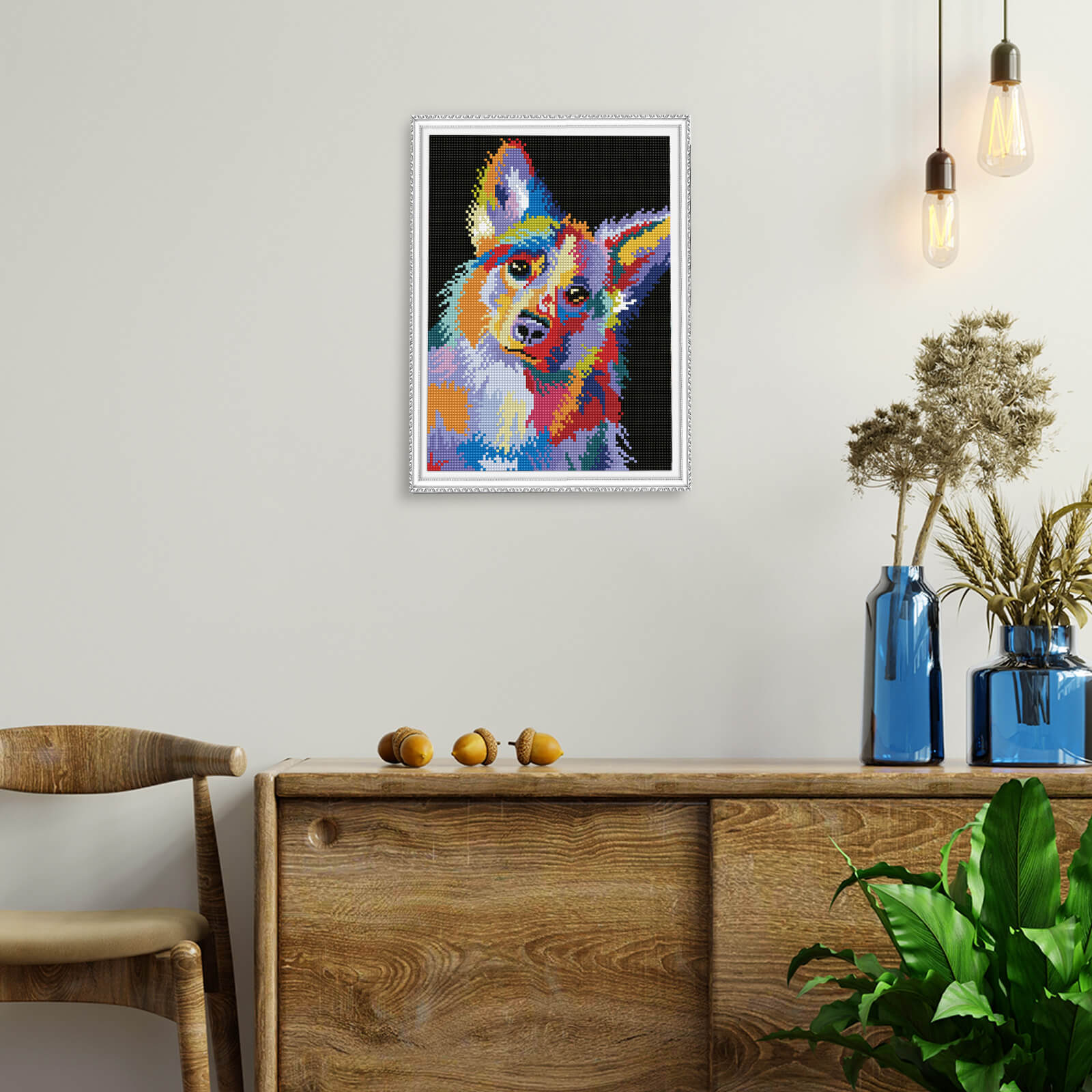 5D Diamond Painting 30x40 cm | Through the eyes of a corgi (LE135e) – Diamond painting | Varvikas.Shop