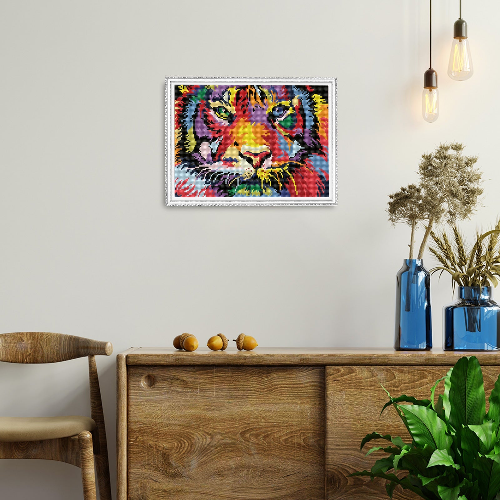 5D Diamond Painting 30x40 cm | Through the eyes of a tiger (LE137e) – Diamond painting | Varvikas.Shop