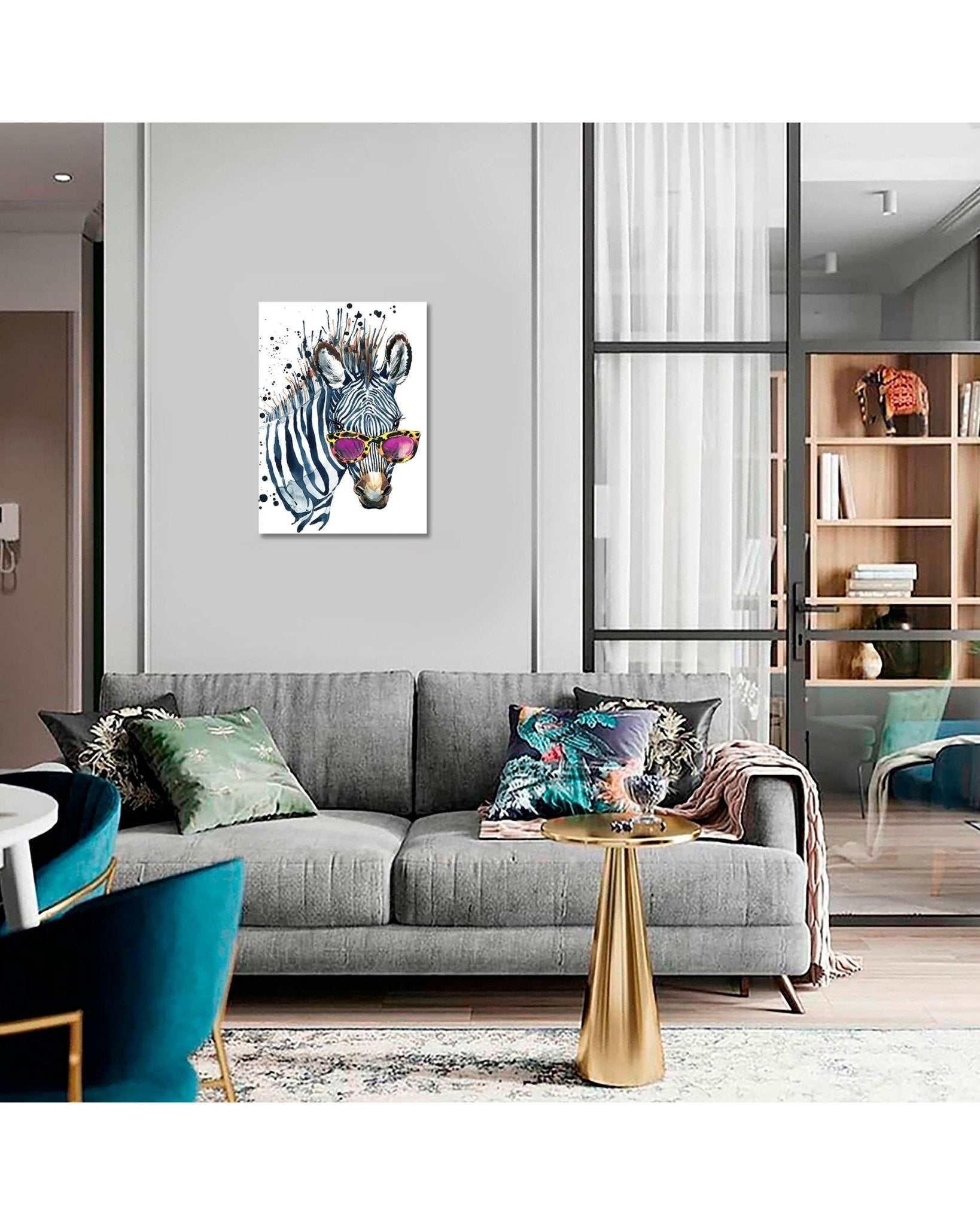5D Diamond Painting 30x40 cm | Zebra with Glasses (LE112e) – Diamond painting | Varvikas.Shop
