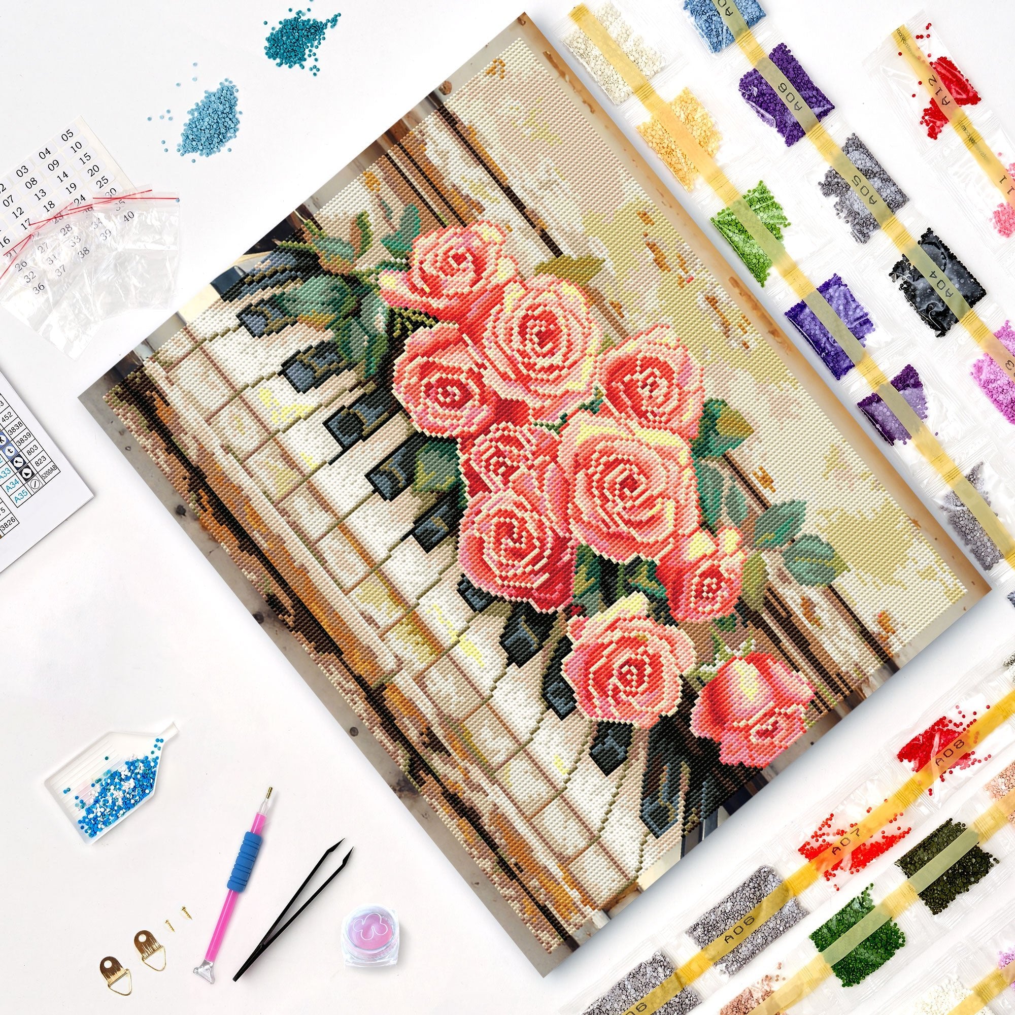 5D Diamond Painting 40×50 cm, Rose Melody (LG397e) – Diamond painting | Varvikas.Shop