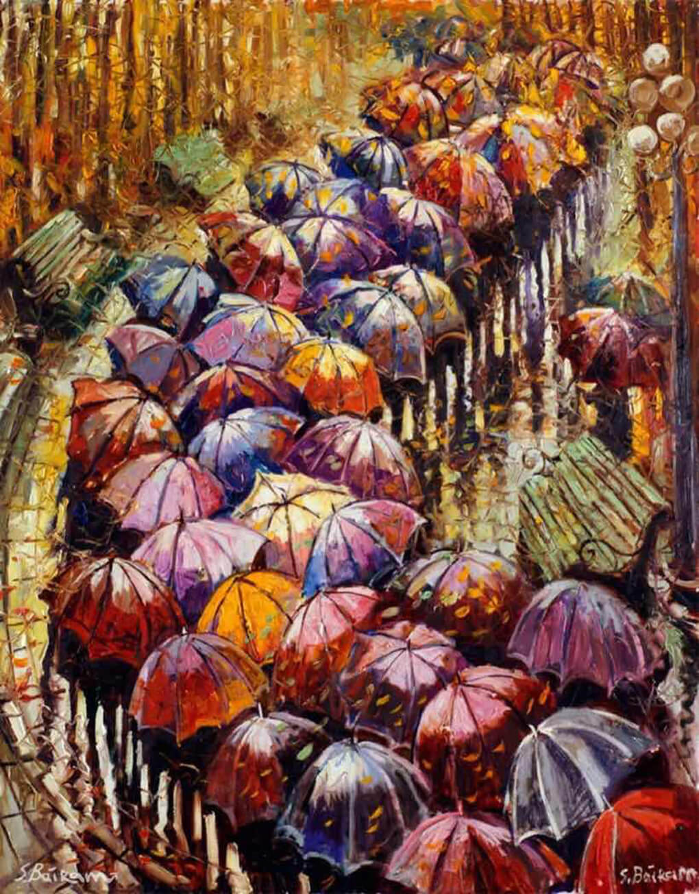 5D Diamond Painting 40x50 cm | Autumn Umbrellas (LG152e) – Diamond painting | Varvikas.Shop