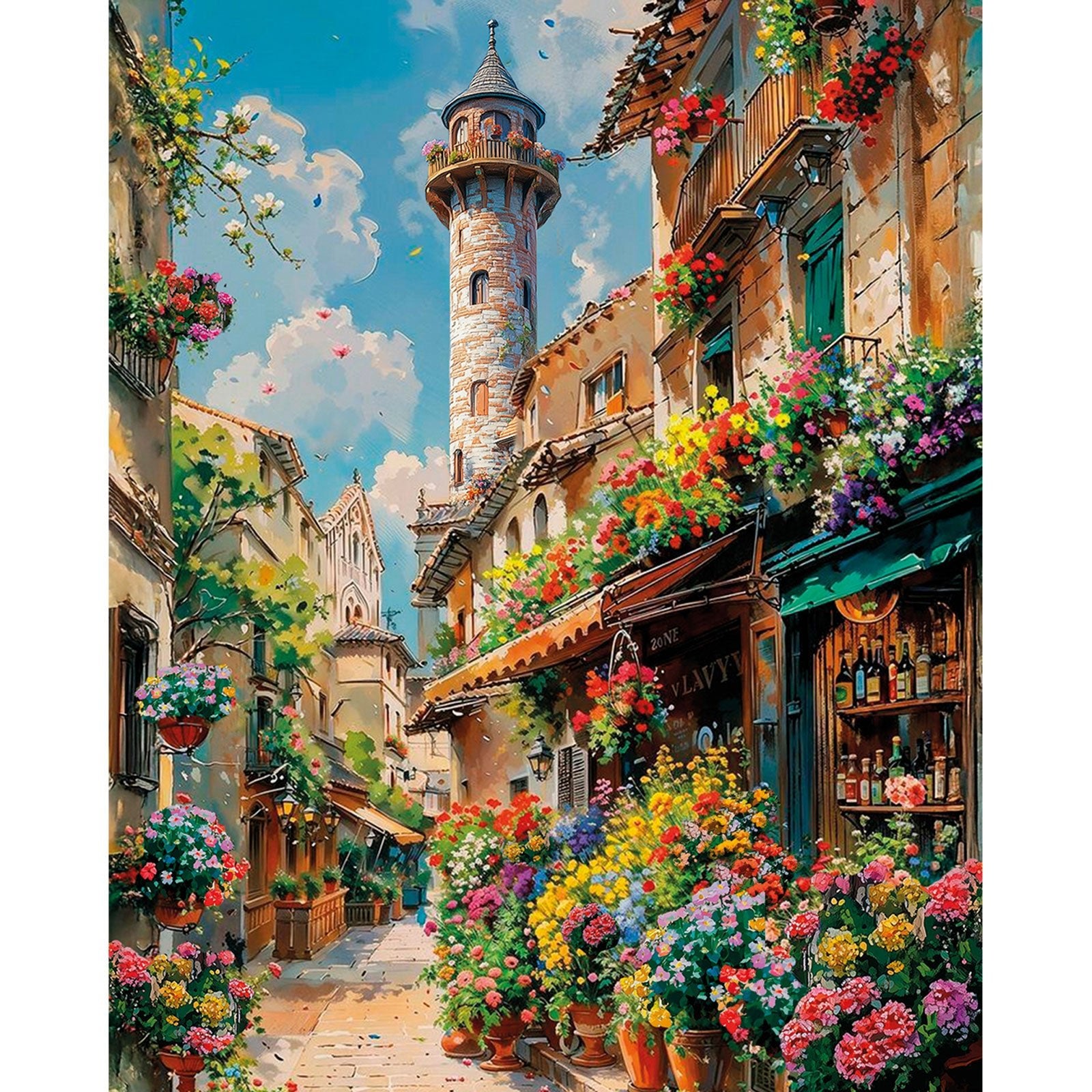 5D Diamond Painting 40x50 cm | Blooming Street (LG365e) – Diamond painting | Varvikas.Shop