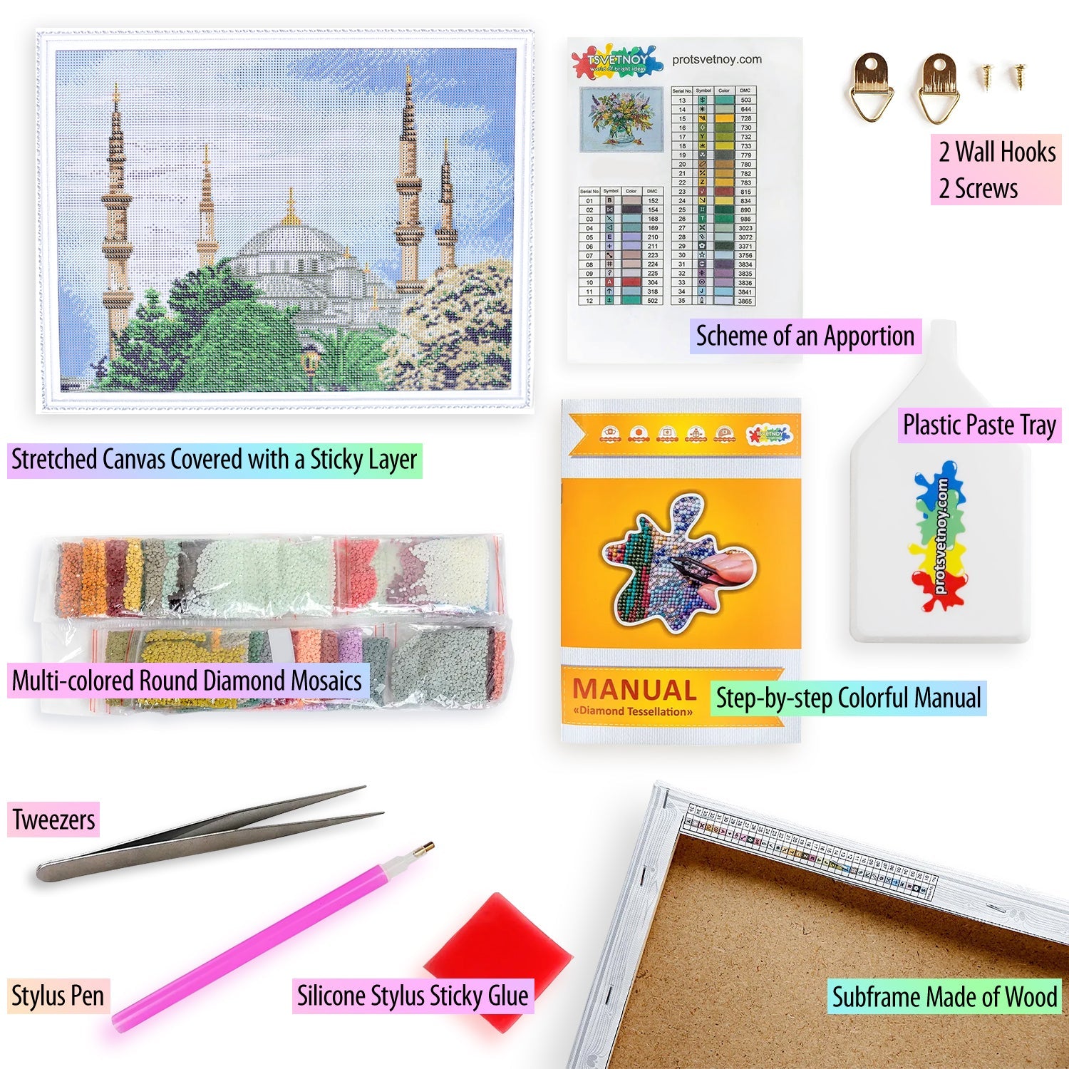 5D Diamond Painting 40x50 cm | Blue Mosque (LG211e) – Diamond painting | Varvikas.Shop