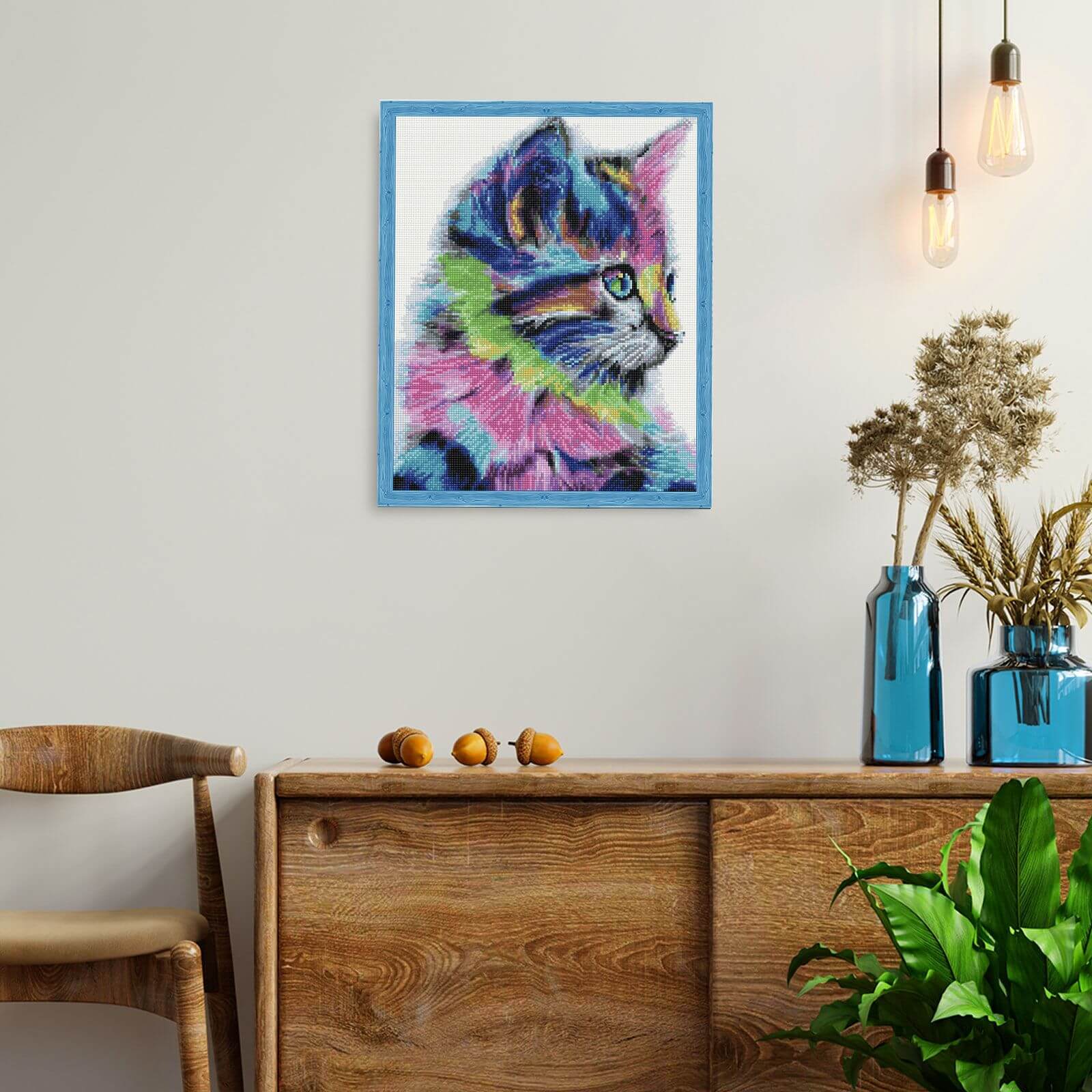 5D Diamond Painting 40x50 cm | Colorful Kitten (LG009e) – Diamond painting | Varvikas.Shop