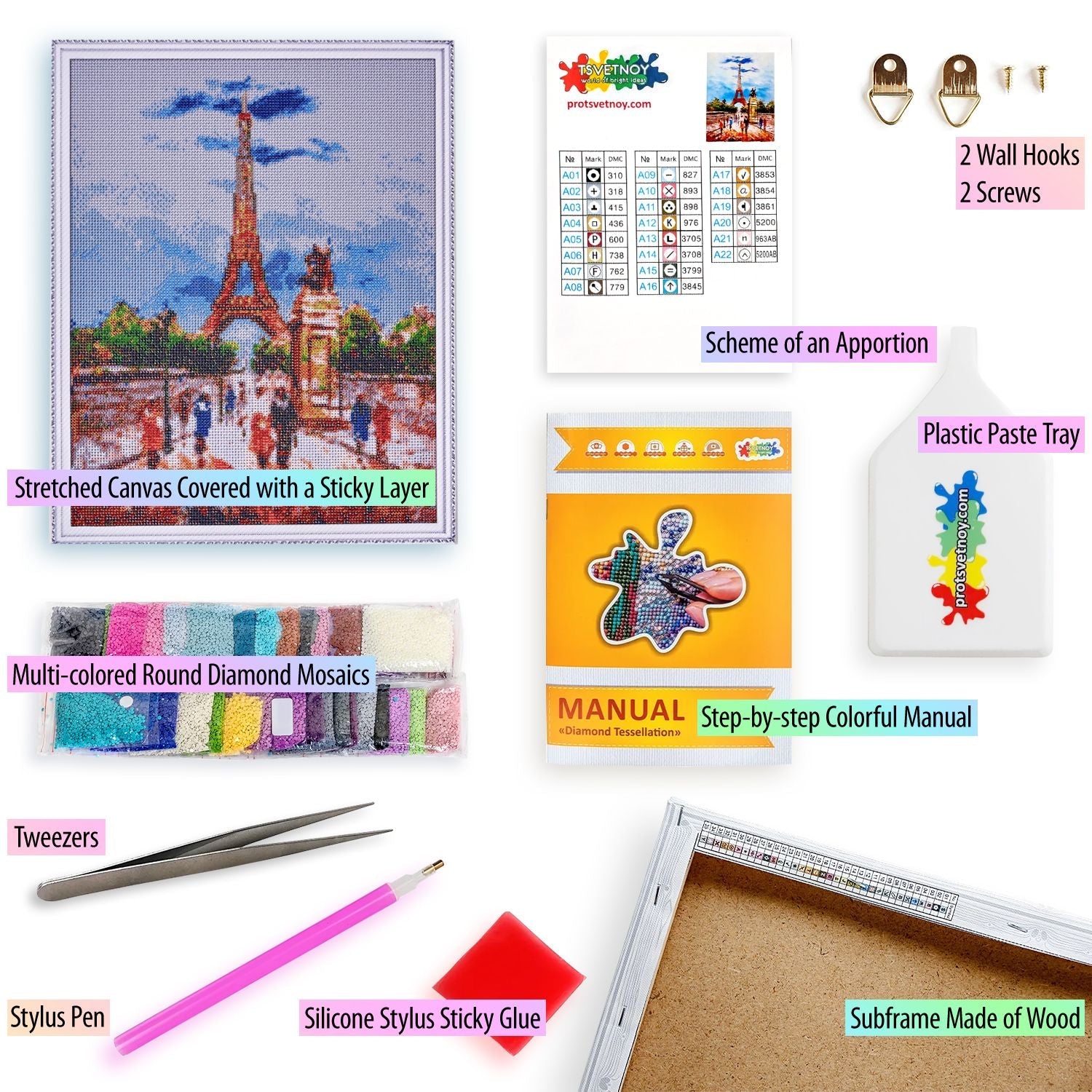 5D Diamond Painting 40x50 cm | Eiffel Tower (LG281e) – Diamond painting | Varvikas.Shop