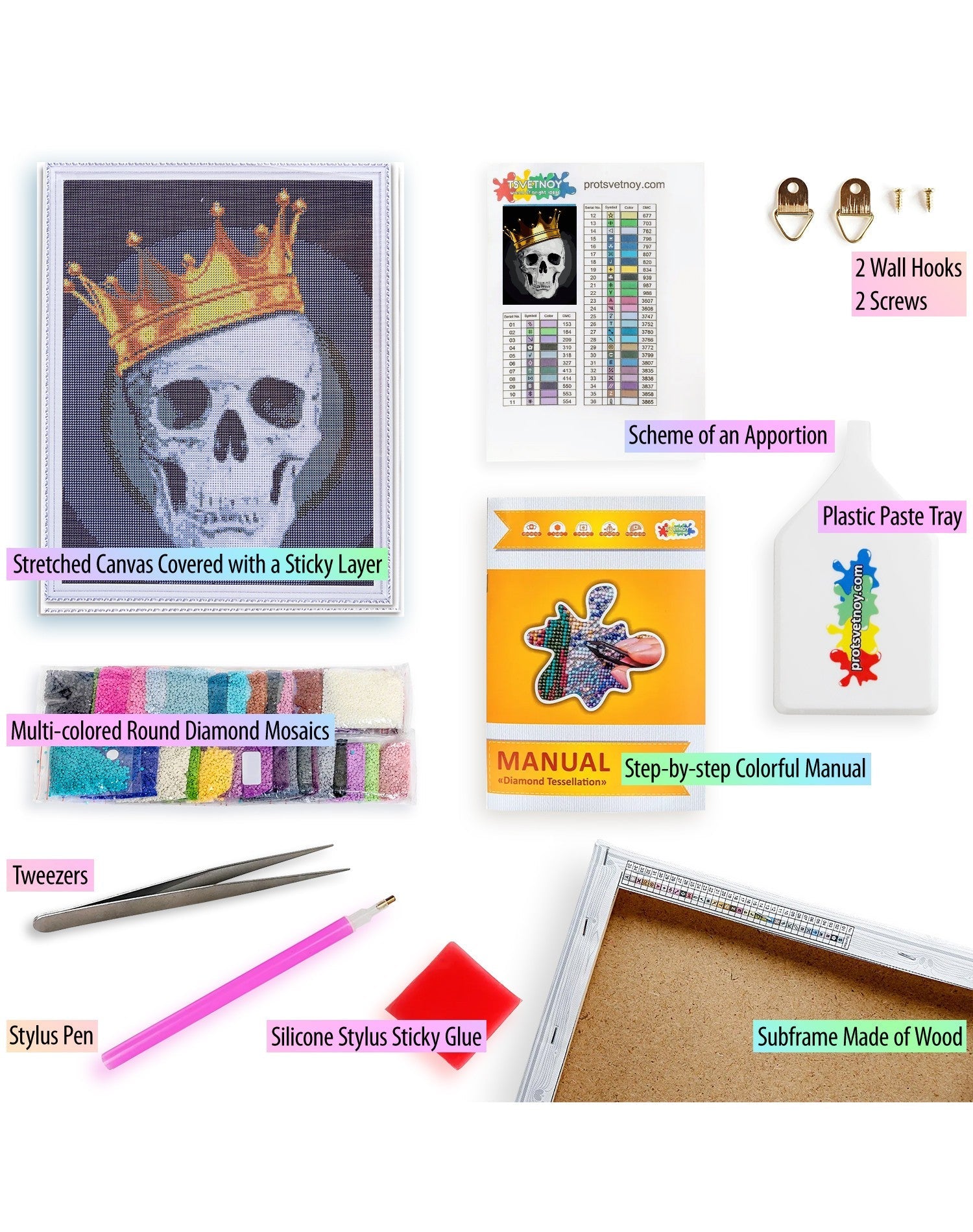 5D Diamond Painting 40x50 cm | Fashionable Skull (LG232e) – Diamond painting | Varvikas.Shop