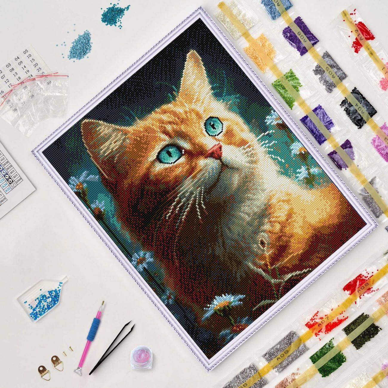 5D Diamond Painting 40x50 cm | Ginger cat (LG337e) – Diamond painting | Varvikas.Shop