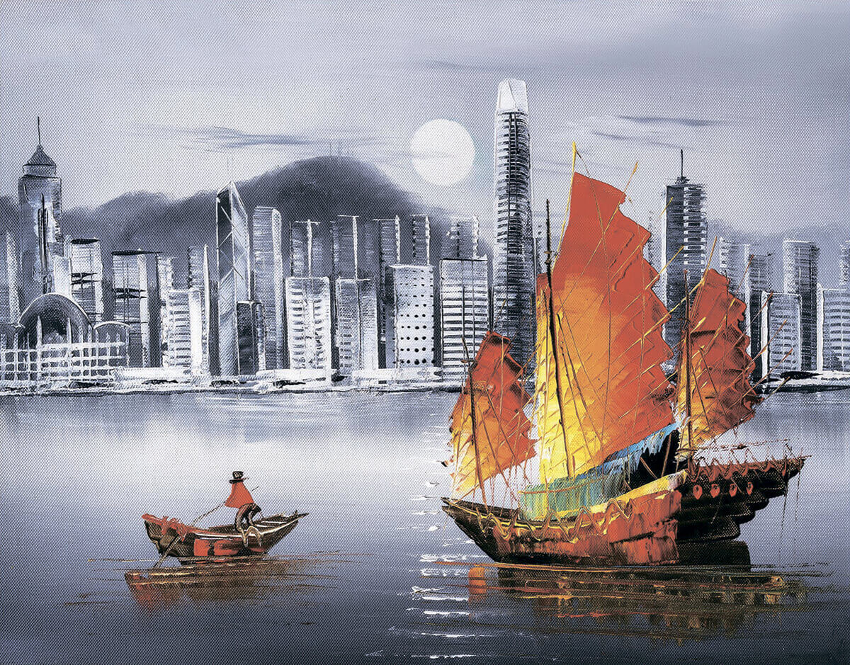 5D Diamond Painting 40x50 cm | Hong Kong by Night (LG253e) – Diamond painting | Varvikas.Shop