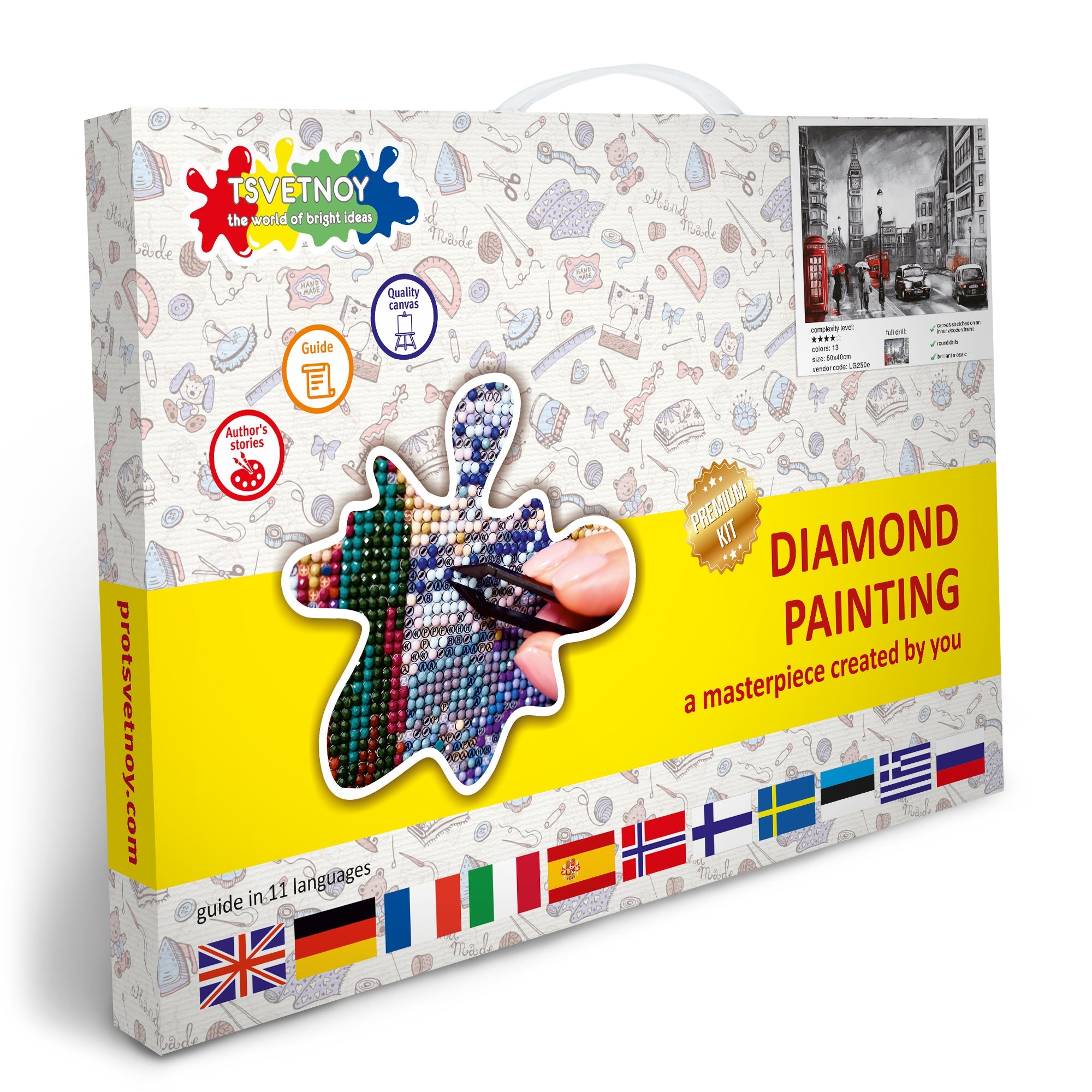 5D Diamond Painting 40x50 cm | London in the Rain (LG250e) – Diamond painting | Varvikas.Shop