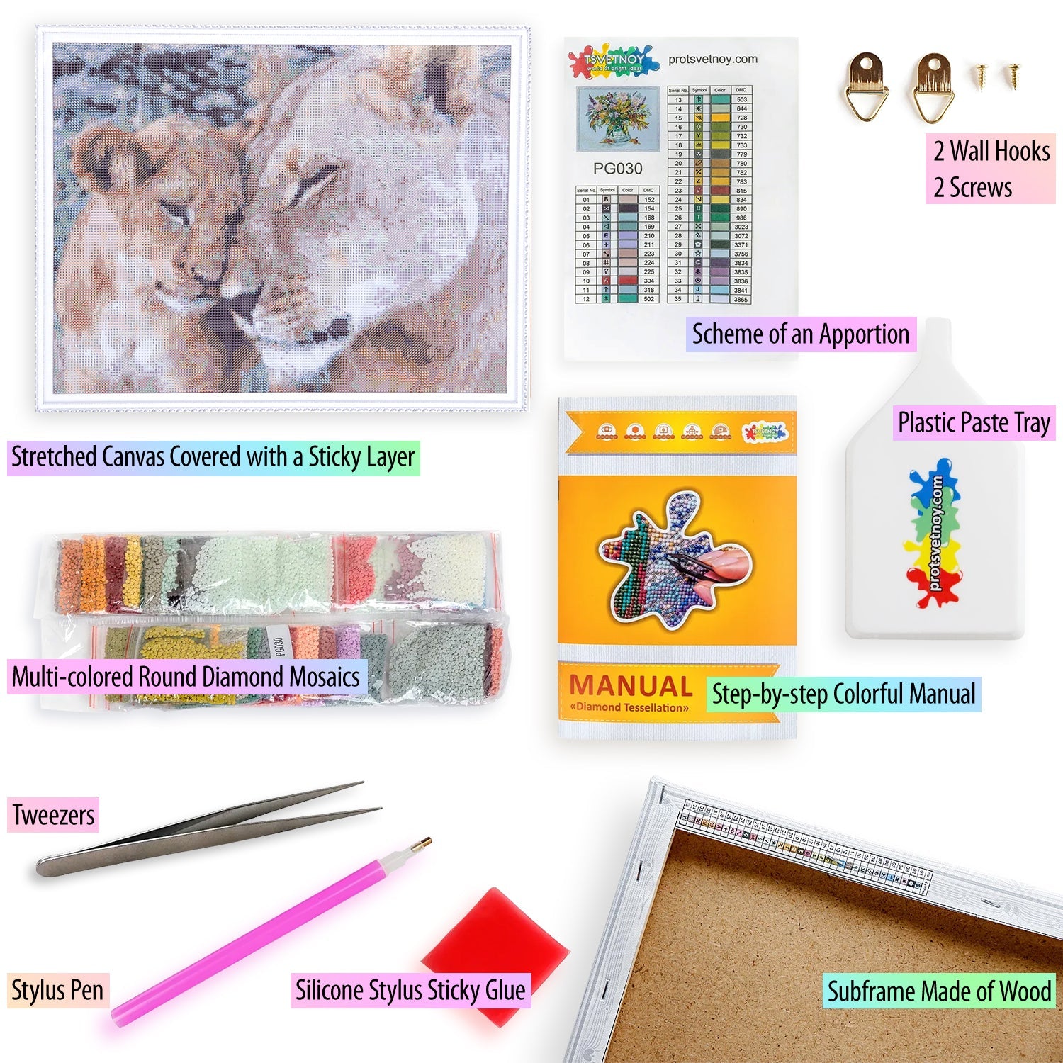 5D Diamond Painting 40x50 cm | Loving Lioness (LG197e) – Diamond painting | Varvikas.Shop