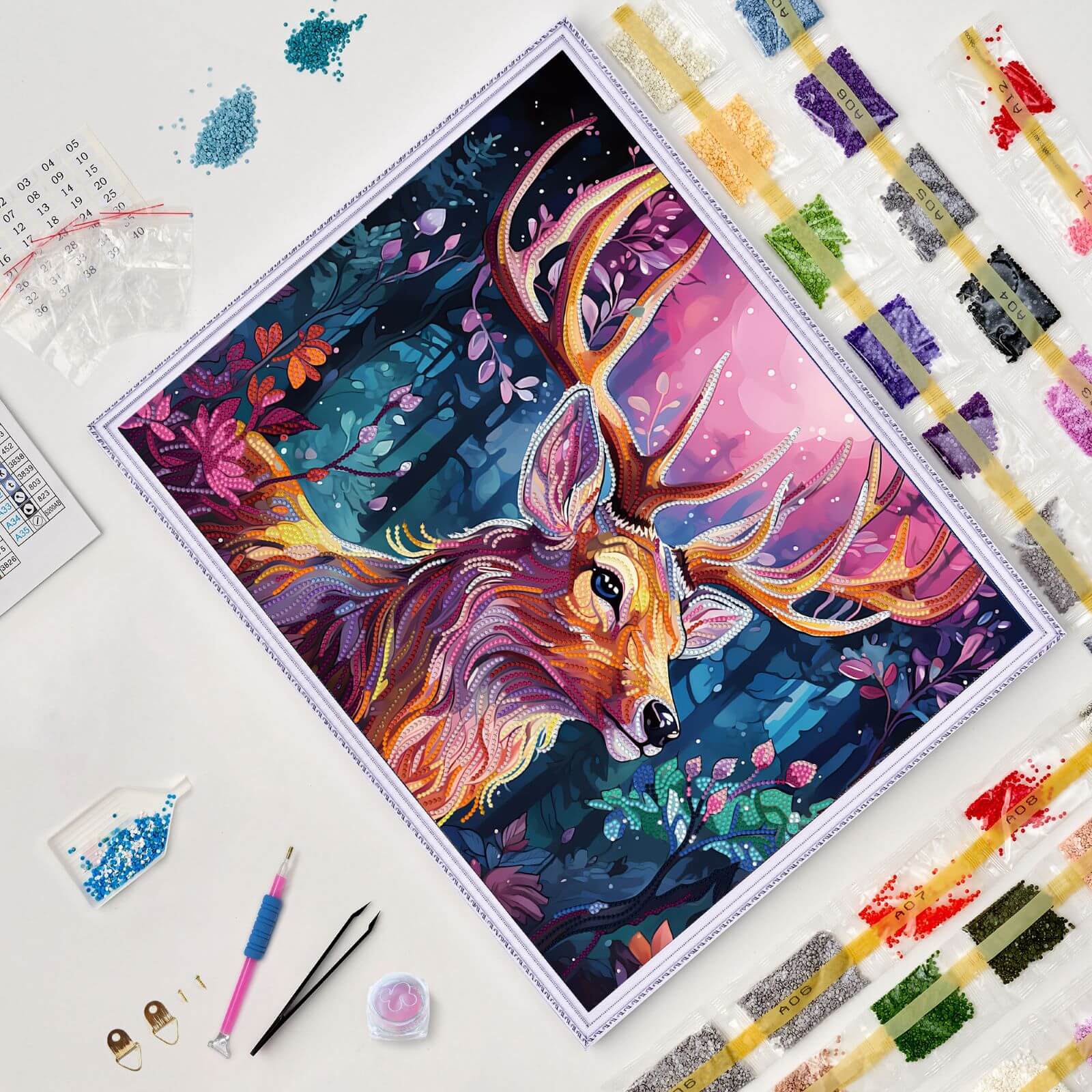 5D Diamond Painting 40x50 cm | Magic deer (LGPS005e) – Diamond painting | Varvikas.Shop