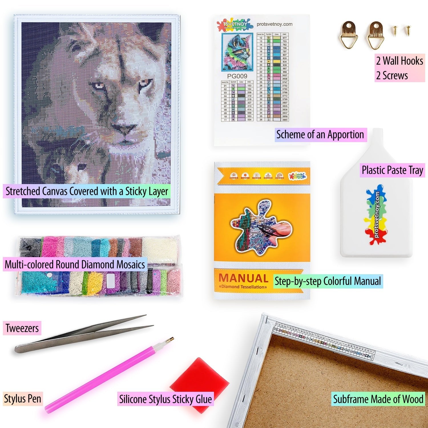 5D Diamond Painting 40x50 cm | Mother Lioness (LG198e) – Diamond painting | Varvikas.Shop