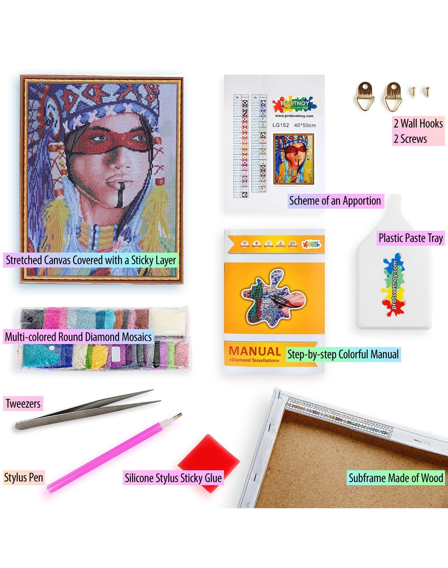 5D Diamond Painting 40x50 cm | Native American Woman (LG234e) – Diamond painting | Varvikas.Shop