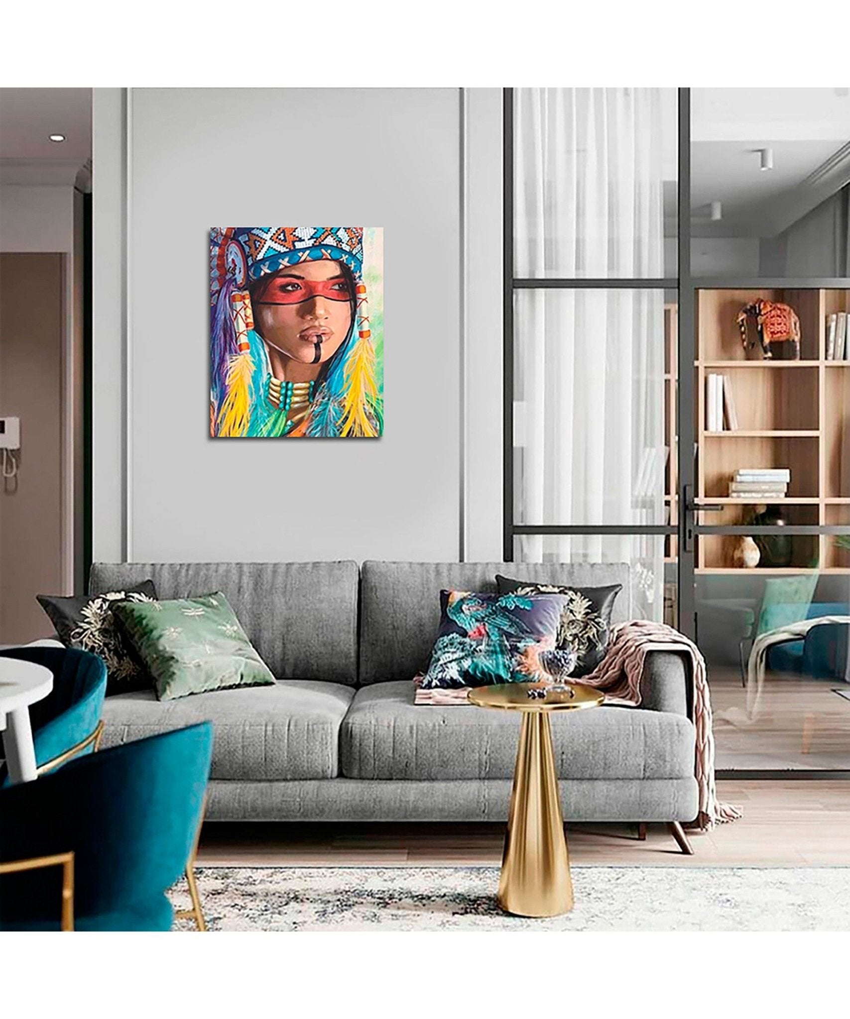 5D Diamond Painting 40x50 cm | Native American Woman (LG234e) – Diamond painting | Varvikas.Shop