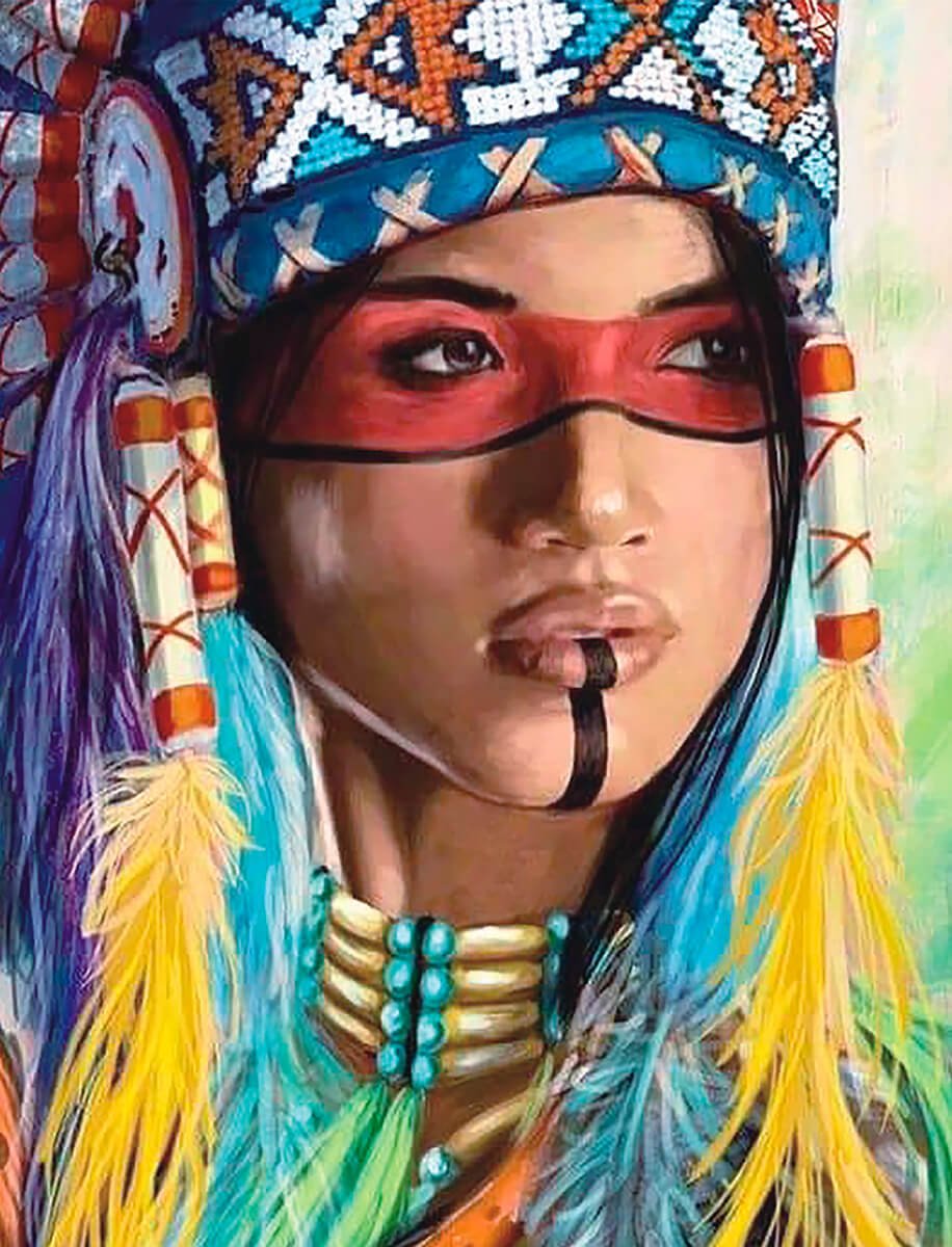 5D Diamond Painting 40x50 cm | Native American Woman (LG234e) – Diamond painting | Varvikas.Shop