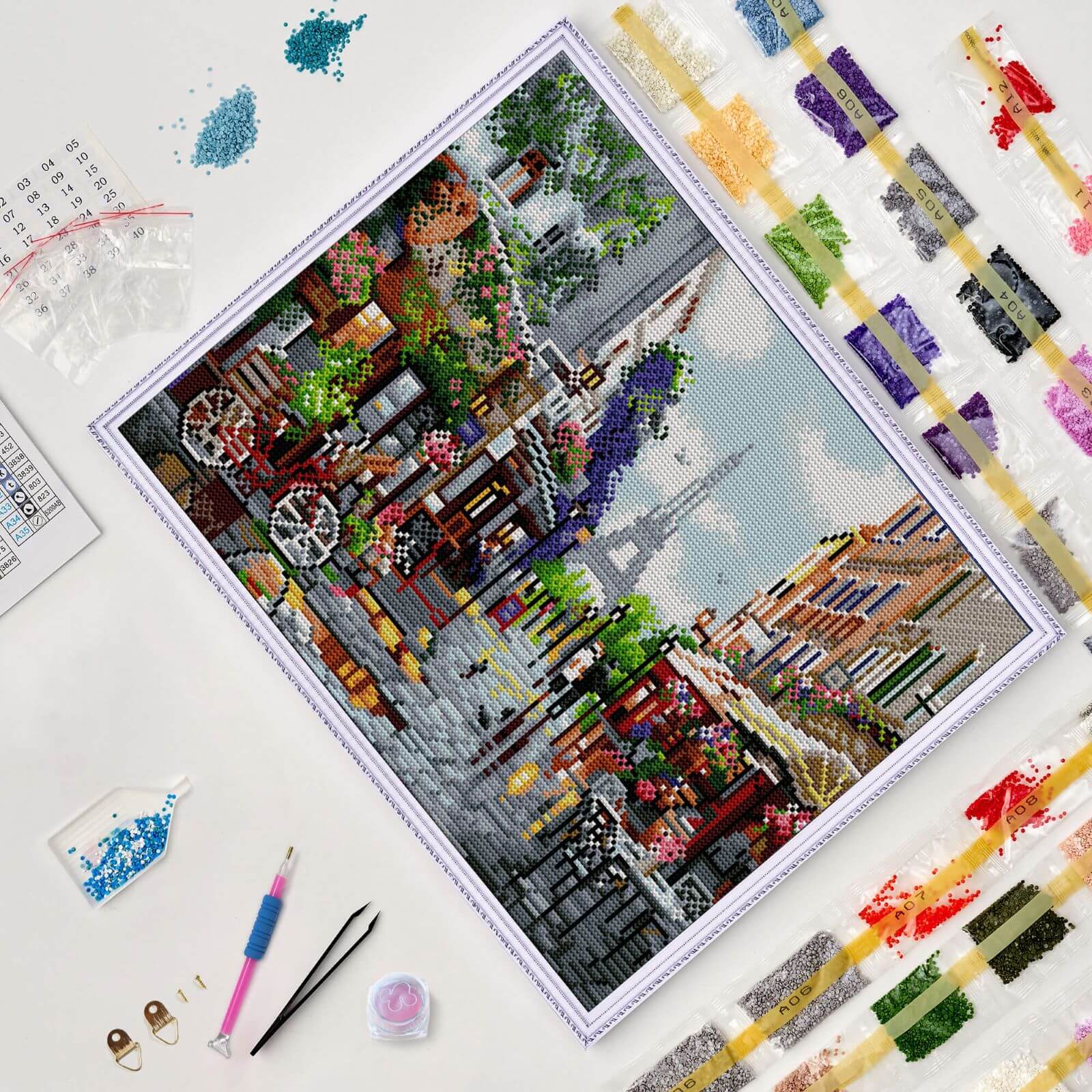 5D Diamond Painting 40x50 cm | Paris in Spring (LG260e) – Diamond painting | Varvikas.Shop