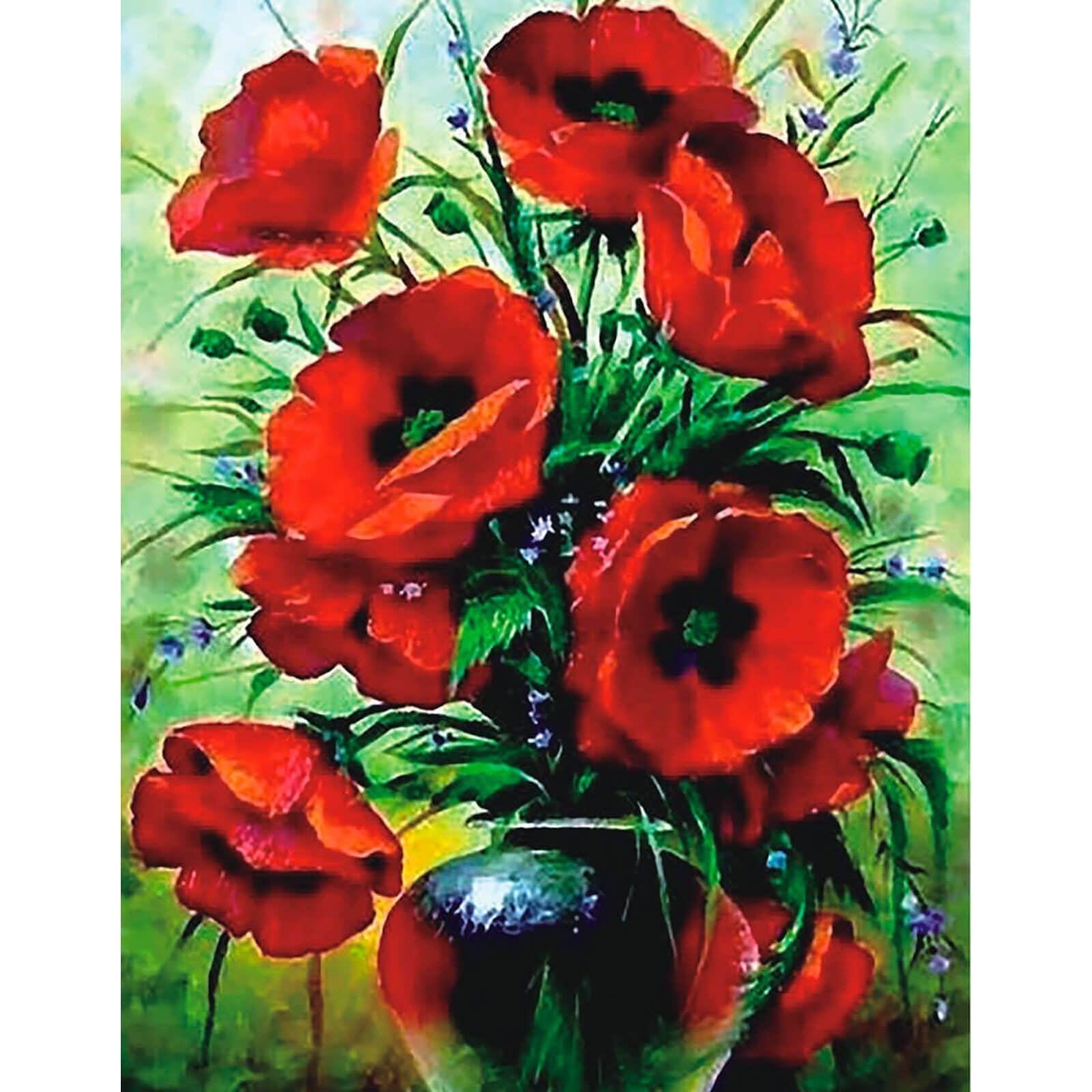 5D Diamond Painting 40x50 cm | Poppies Bouquet (LG231e) – Diamond painting | Varvikas.Shop