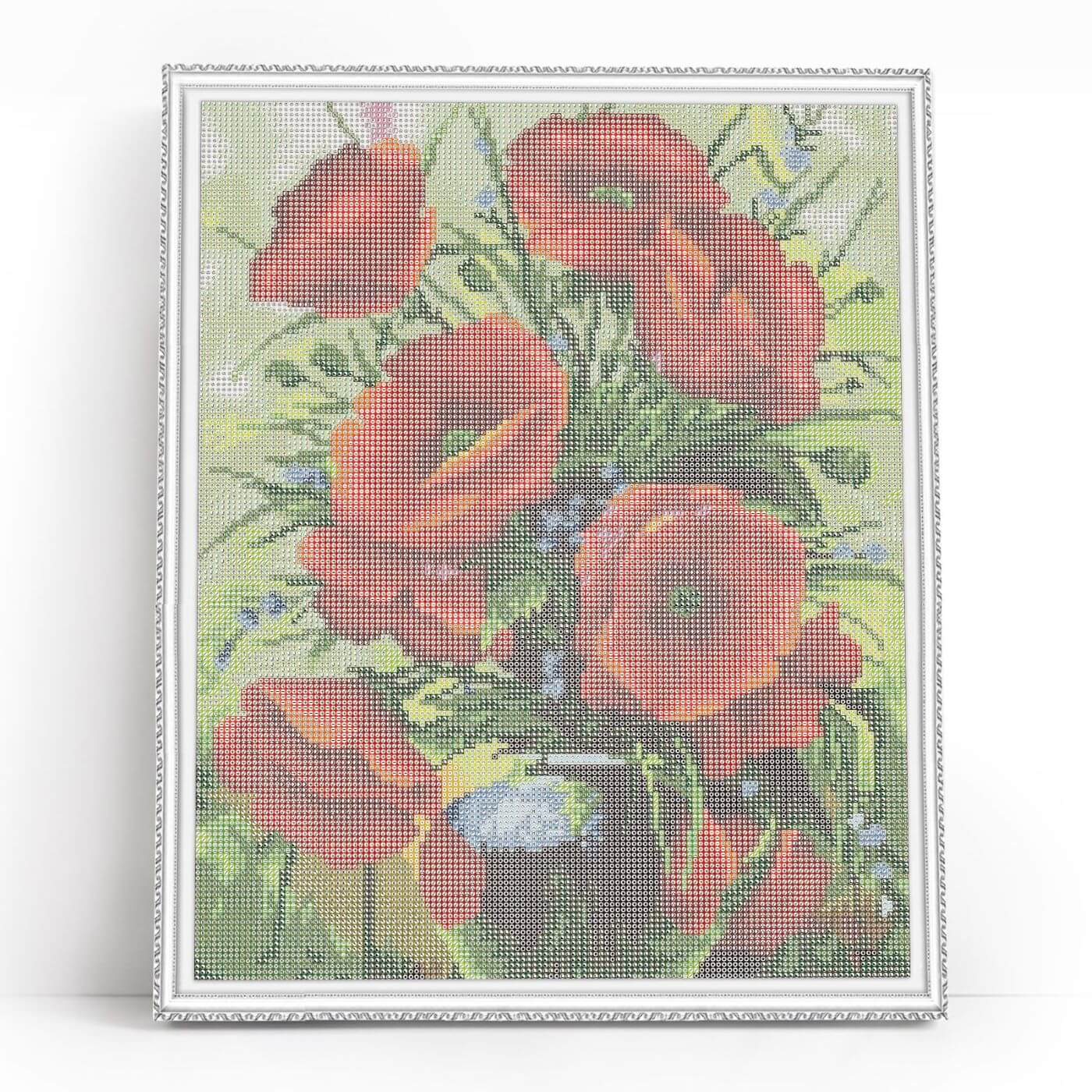 5D Diamond Painting 40x50 cm | Poppies Bouquet (LG231e) – Diamond painting | Varvikas.Shop