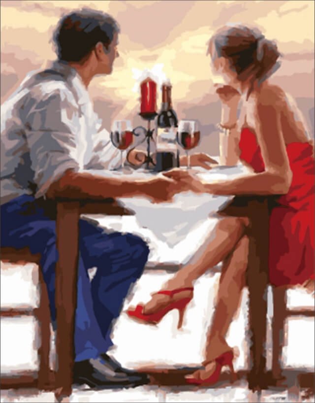 5D Diamond Painting 40x50 cm | Romantic Dinner (LG071e) – Diamond painting | Varvikas.Shop