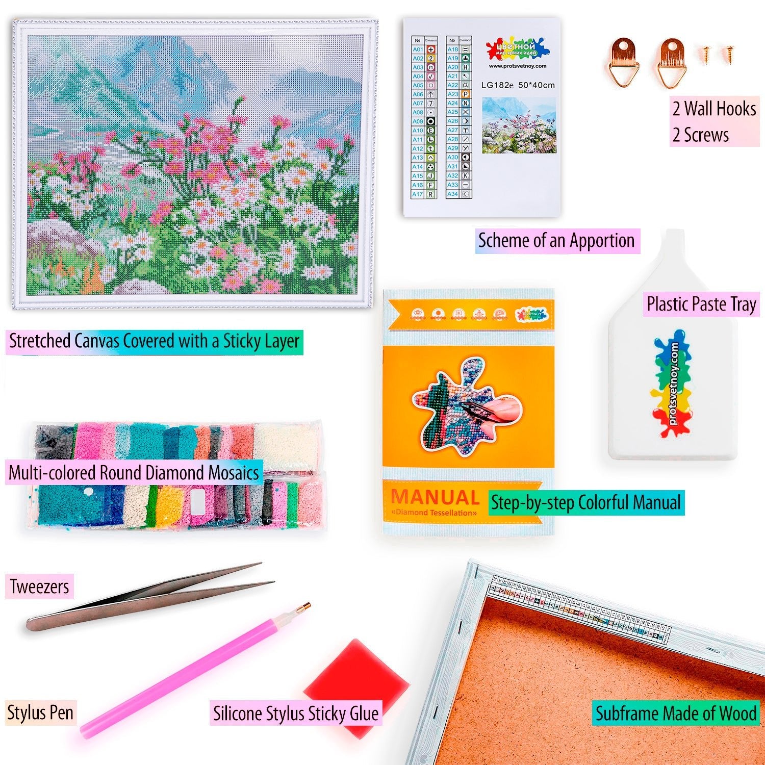 5D Diamond Painting 40x50 cm | Spring Meadow (LG182e) – Diamond painting | Varvikas.Shop